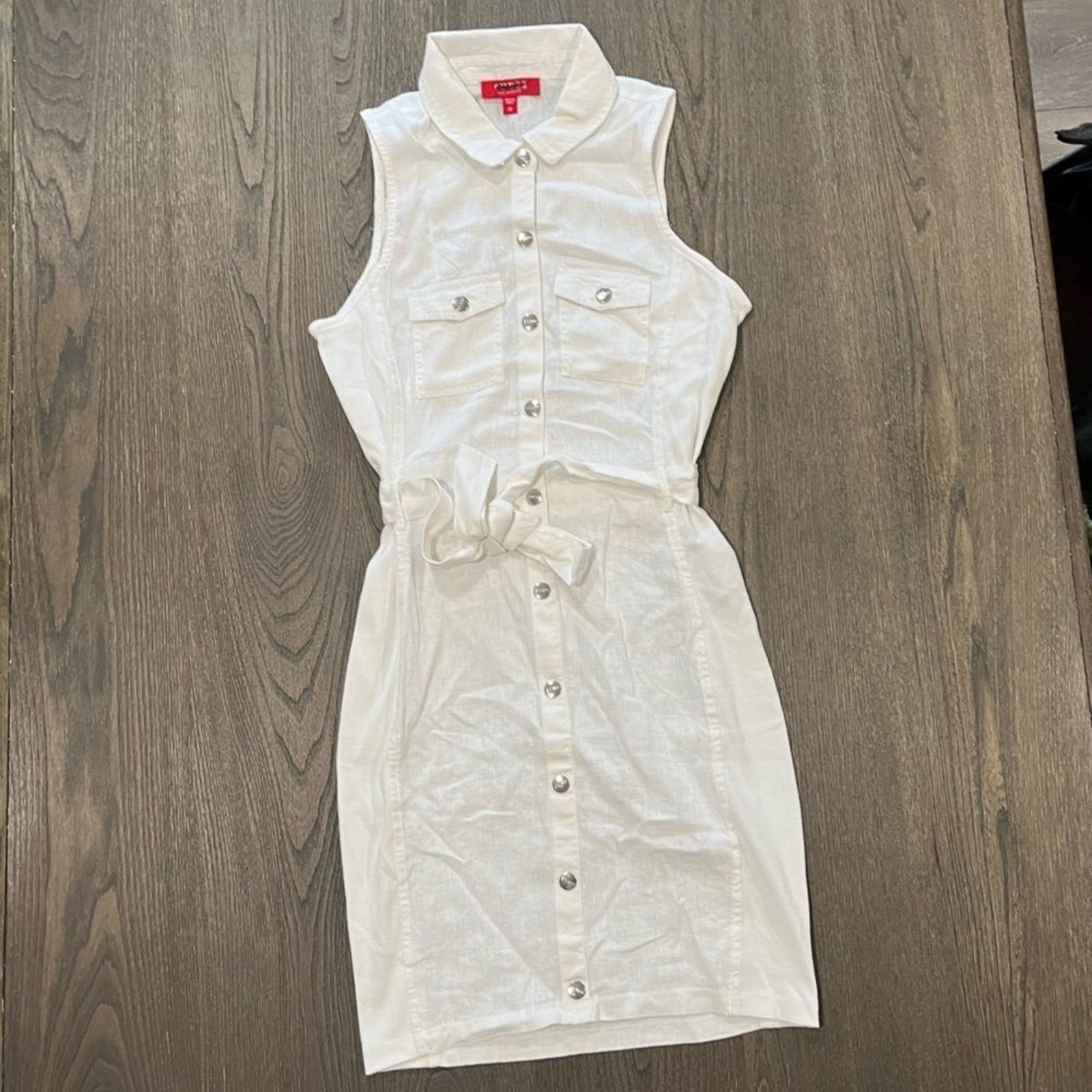 Guess NWOT Guess Los Angeles Linen Blend Utility Tie Waist Dress Size M / US 6-8 / IT 42-44 - 1 Thumbnail
