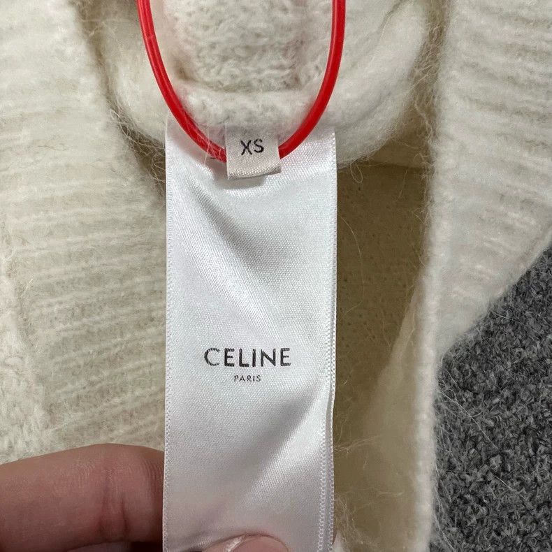 Celine Celine White Alpaca Hooded Sweater 2501-Nextarrow Size US XS / EU 42 / 0 - 7 Thumbnail