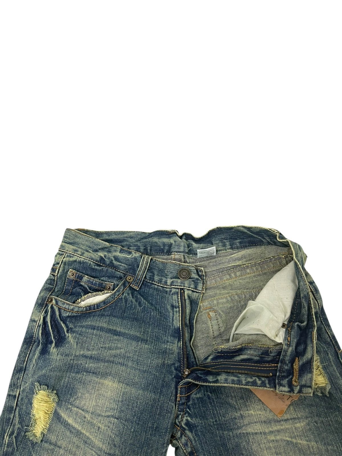 Japanese Brand New Flare Jeans Ghetto Distress Low Rise Boot Cut 1🟦0 Size US 31 - 9 Thumbnail