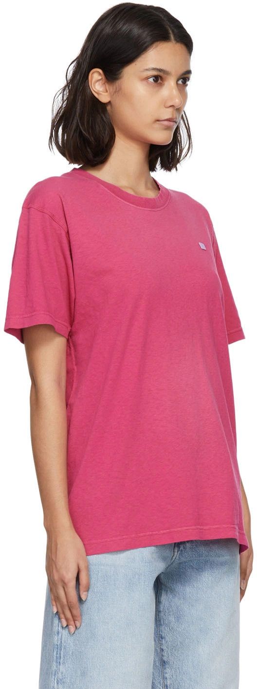 Acne Studios o1mle1224 Unisex Short Sleeve T-Shirt in Pink Size S / US 4 / IT 40 - 3 Thumbnail