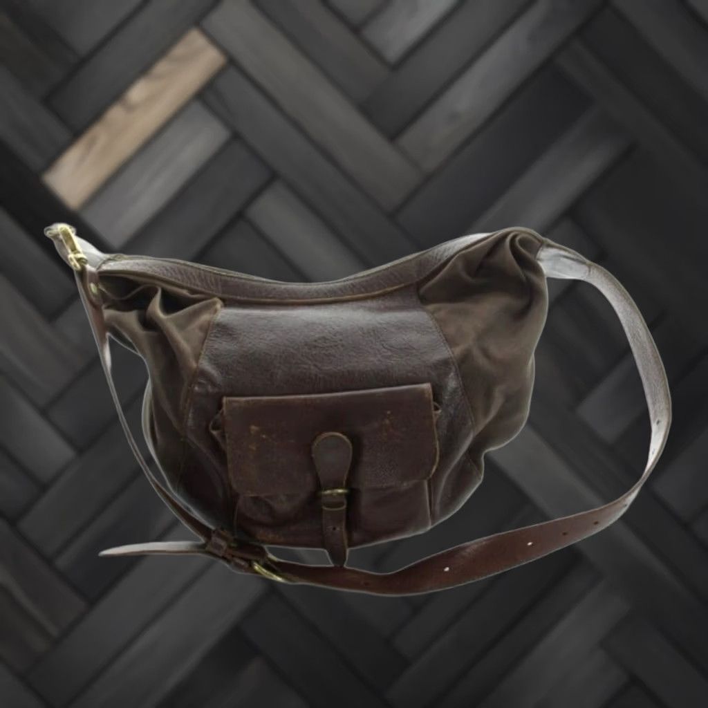 Il Bisonte IL BISONTE Shoulder Bag Mens Brown Leather Canvas Logo Crossbody Size ONE SIZE - 1 Thumbnail