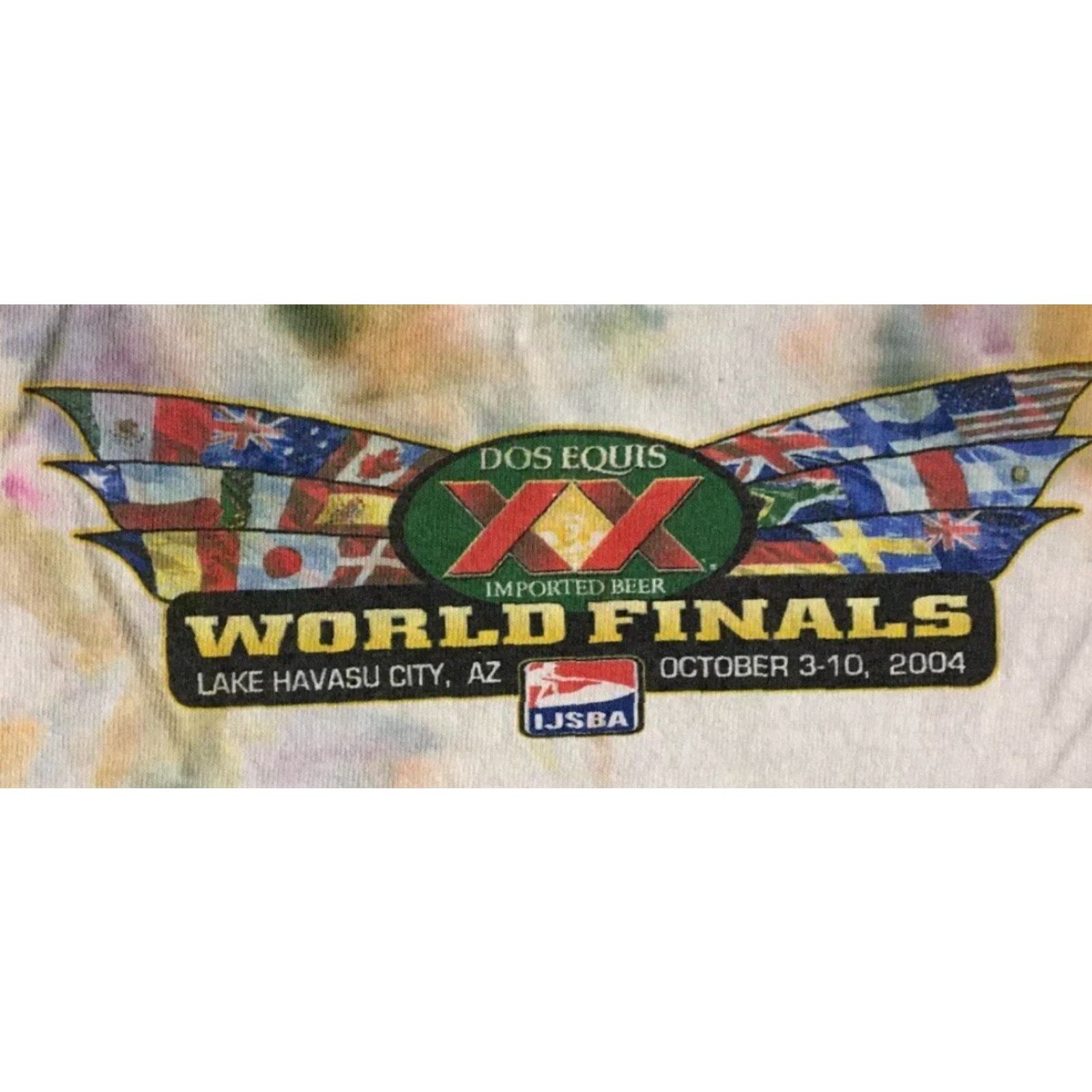 Vintage Vtg Dos Equis IJSBA Jet Ski World Finals All Over Print Tie Dye Shirt 2XL White Men T-Shirt 90s Grunge Beach Surf USA Logo Size US XXL / EU 58 / 5 - 4 Thumbnail
