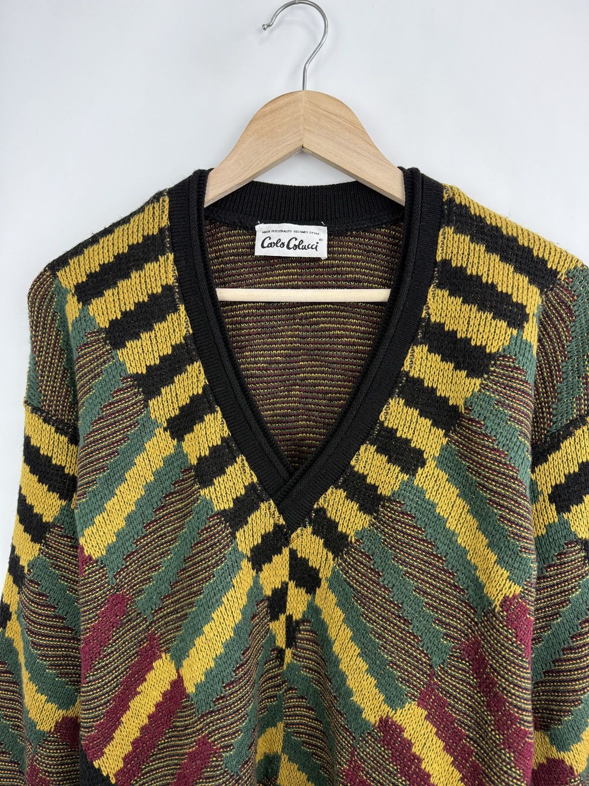 Carlo Colucci 🇺🇸 Vintage 90s Carlo Colucci Coogi Style Sweater Kapital s Size US L / EU 52-54 / 3 - 4 Thumbnail