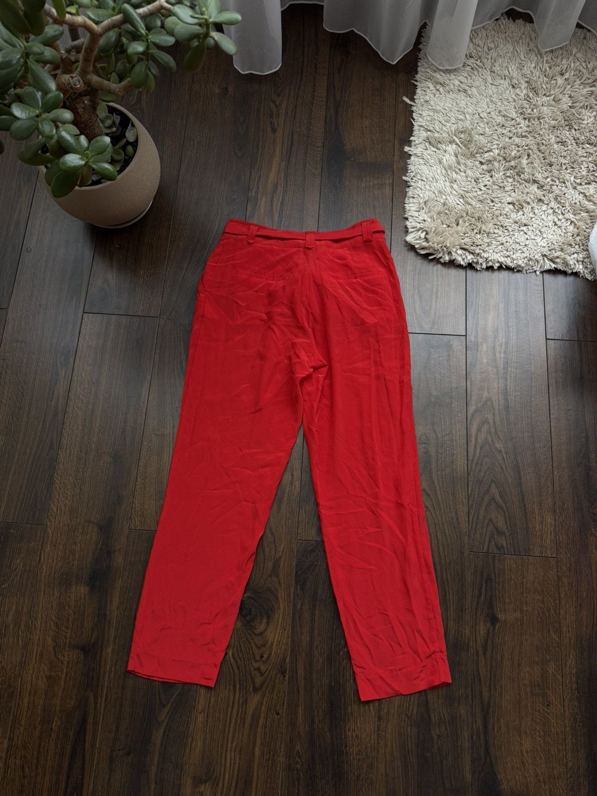 Sezane Sezane Wide Leg Trouser Pant Red High Waisted Women's Size 26" / US 2 / IT 38 - 6 Thumbnail