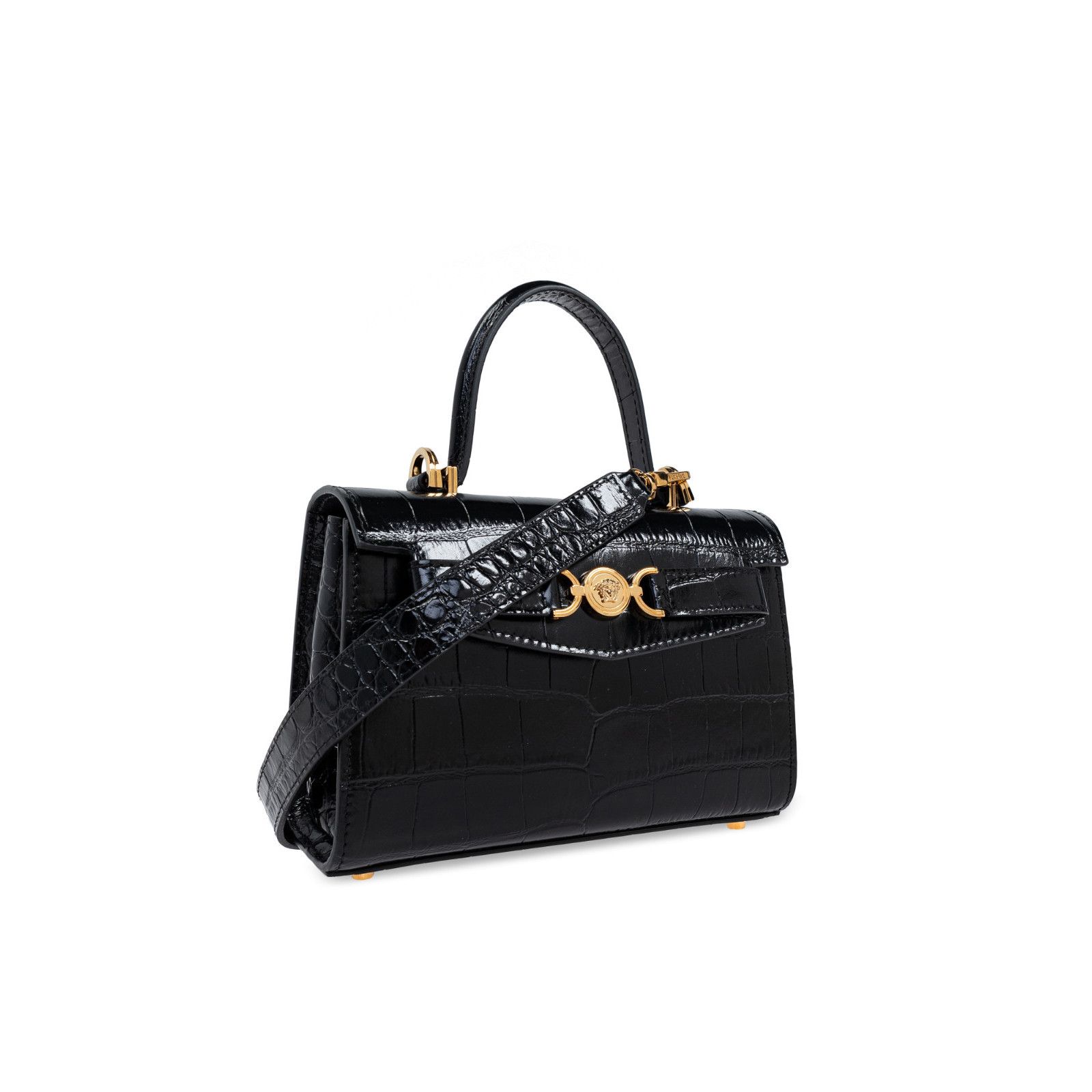 Versace VERSACE 95 Small Black Leather Top Handle Bag New & Authenti Size ONE SIZE - 3 Thumbnail