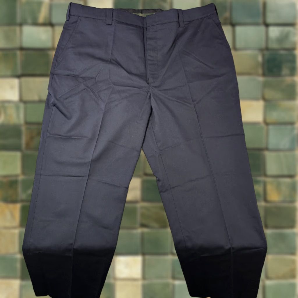 Vintage Flying Cross Dress Pants Mens 44x32 Navy Blue Uniform Workwear Polyester Cotton Size US 44 / EU 60 - 1 Thumbnail