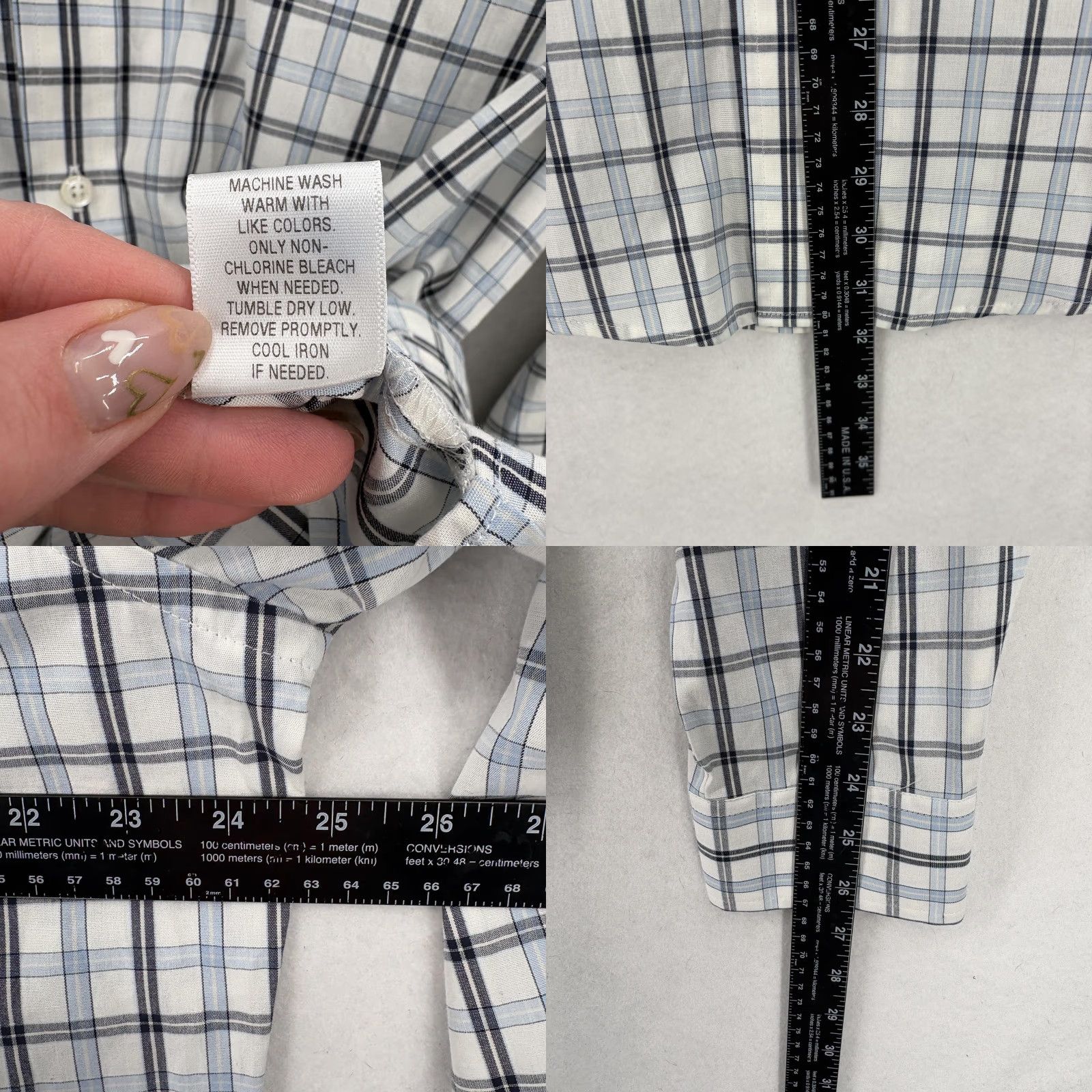 Croft & Barrow Croft & Barrow Shirt Mens Large White Plaid Long Sleeve True Comfort Stretch NWT Size US L / EU 52-54 / 3 - 8 Thumbnail