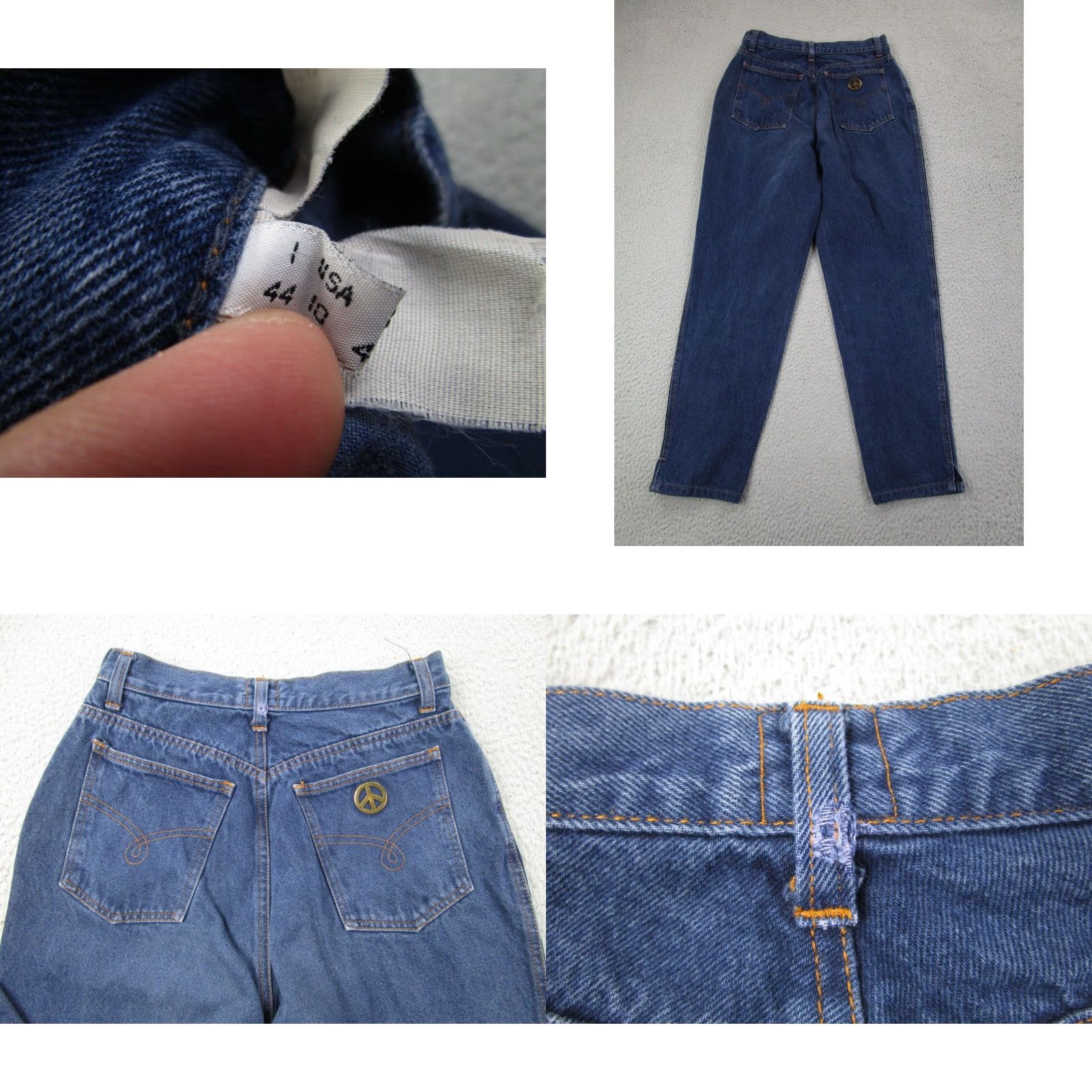Moschino VINTAGE Moschino Jeans Womens 29 10 US High-Rise Mom 90s Hippie Boho Peace Y2K Denim Blue Pants Womens Jeans Size 32" / US 10 / IT 46 - 9 Thumbnail