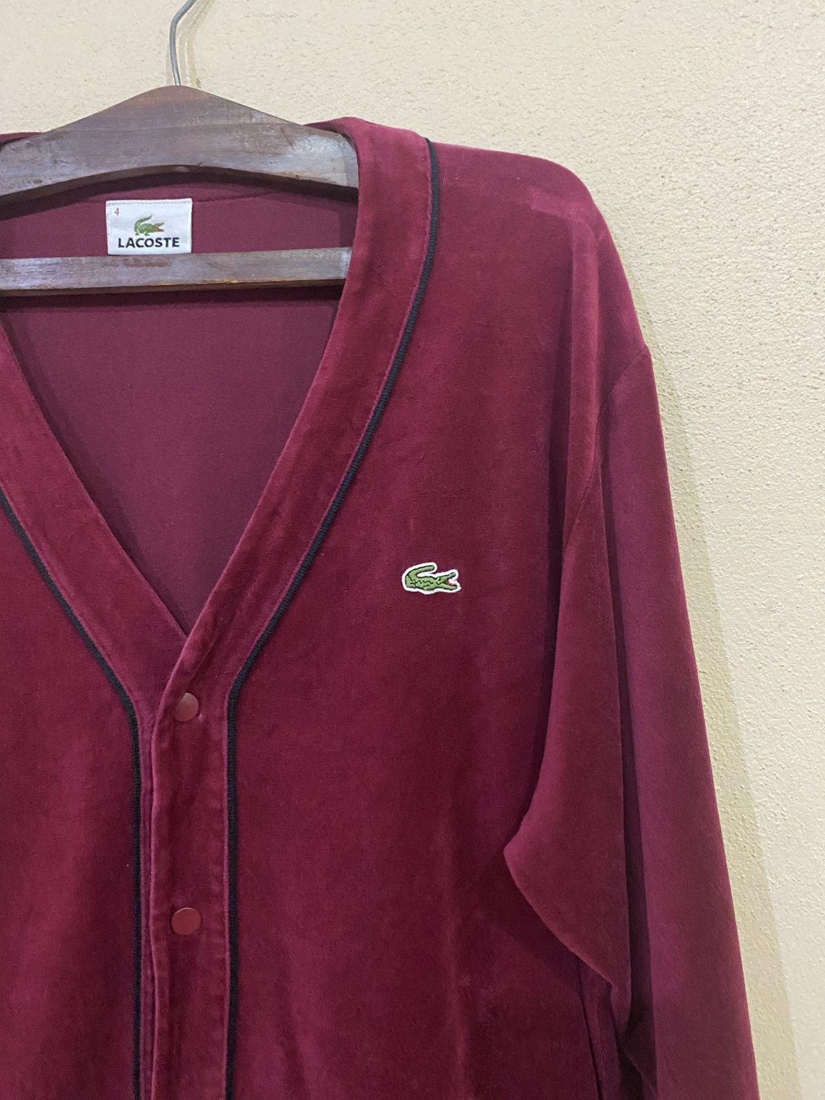 Lacoste Vintage Lacoste Velvet Cardigan Size US L / EU 52-54 / 3 - 3 Thumbnail