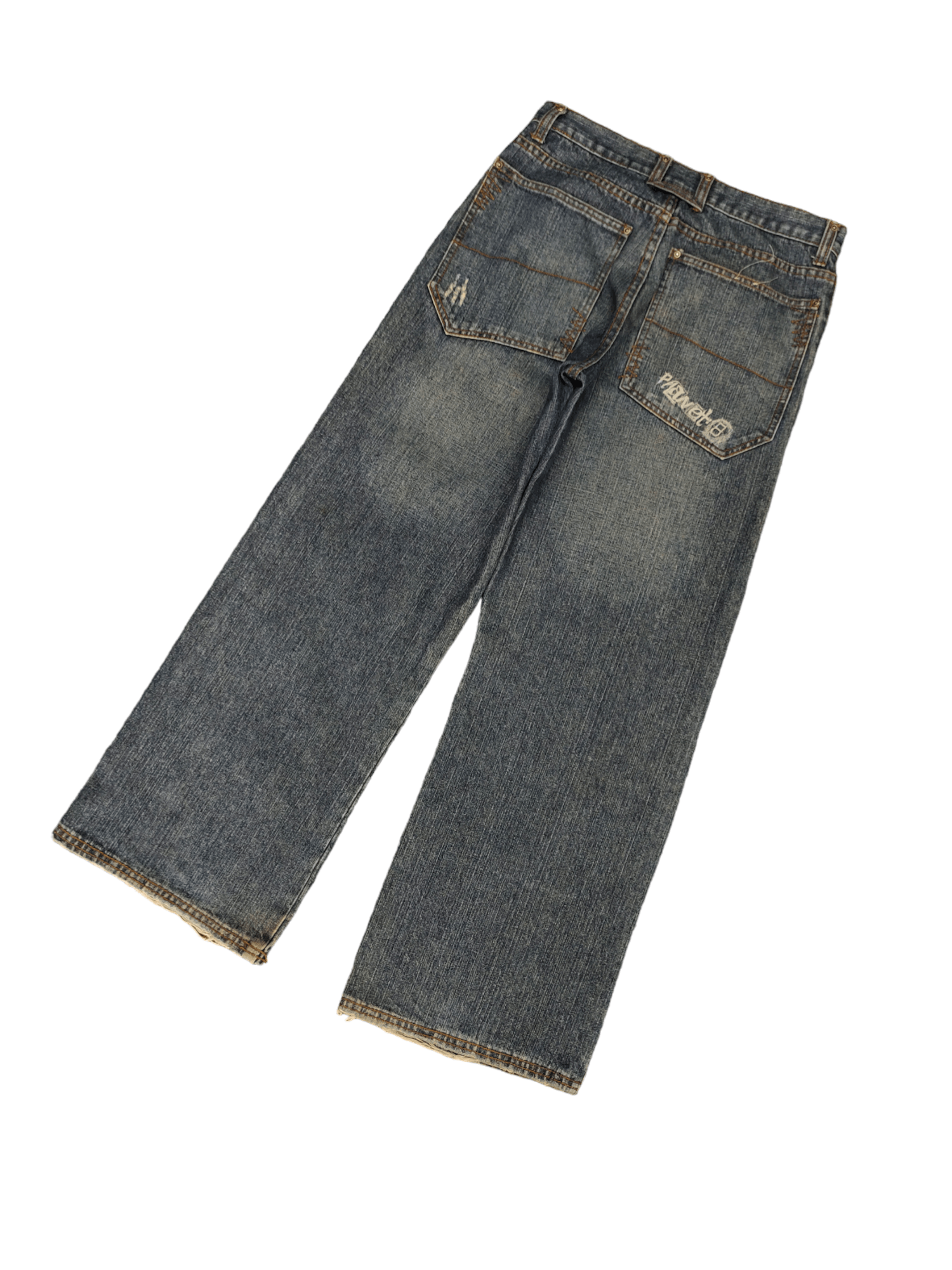 Japanese Brand Planet 8 Denim Y2k Jnco Streetwear Wide Leg Jeans Size US 28 / EU 44 - 1 Thumbnail