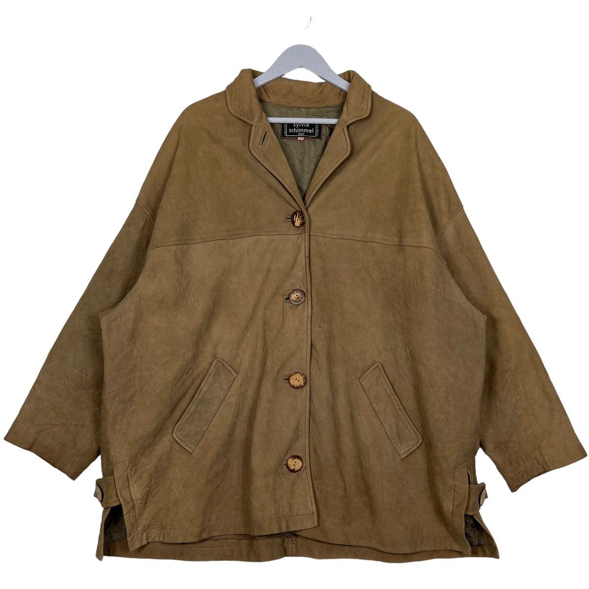 Vintage 🔥VINTAGE SYLVIE SCHIMMEL LEATHER COAT JACKET MADE IN FRANCE Size US L / EU 52-54 / 3 - 2 Thumbnail