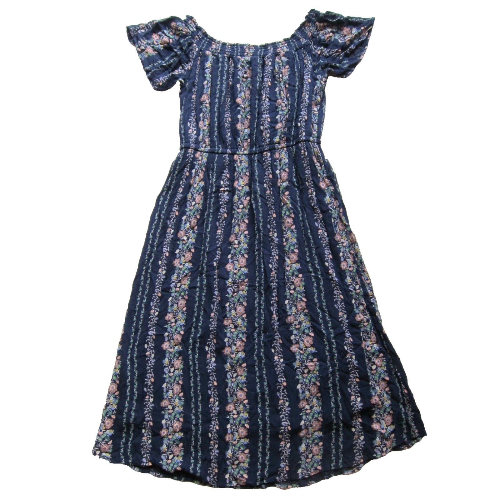 Old Navy Old Navy Floral Off Shoulder Midi Dress - 100% Rayon Maxi Sheath M Women Pink Blue Green Floral Off Shoulder Midi Dress M Size M / US 6-8 / IT 42-44 - 2 Thumbnail