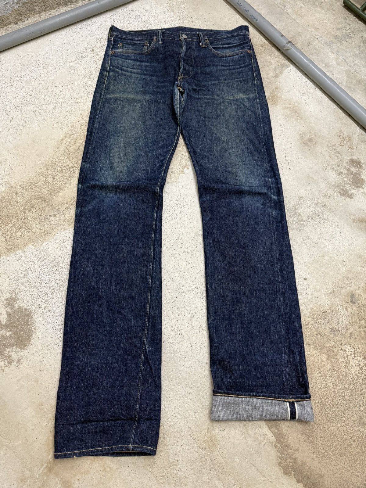 Full Count & Co. Selvedge Full Count Distress Indigo Chainstitch Denim Pants Size US 30 / EU 46 - 1 Thumbnail