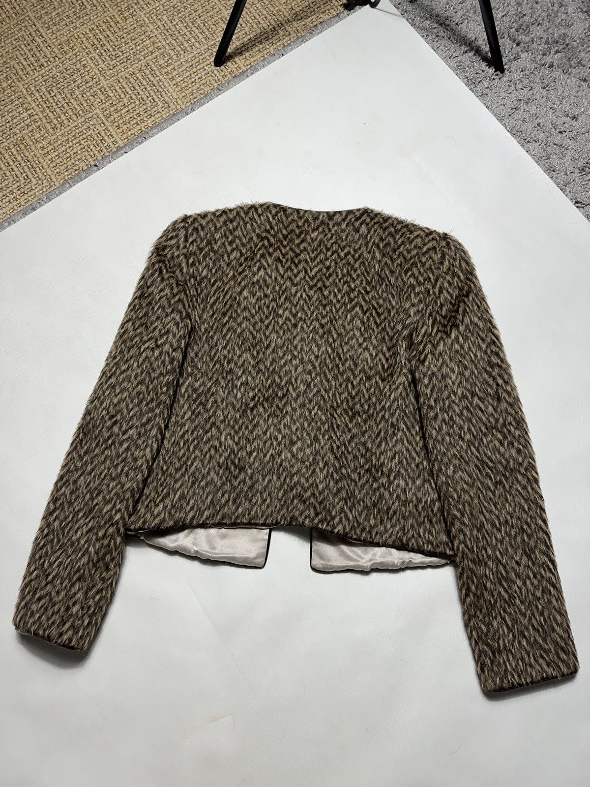 Giorgio Armani Giorgio Armani Alpaca & Silk Round Neck Cropped Jacket Size M / US 6-8 / IT 42-44 - 8 Thumbnail