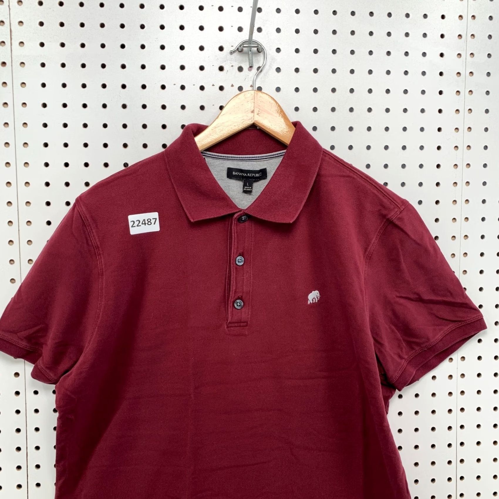 Banana Republic Banana Republic Polo Shirt Mens Large Maroon White Elephant Casual Collar Size US L / EU 52-54 / 3 - 6 Thumbnail