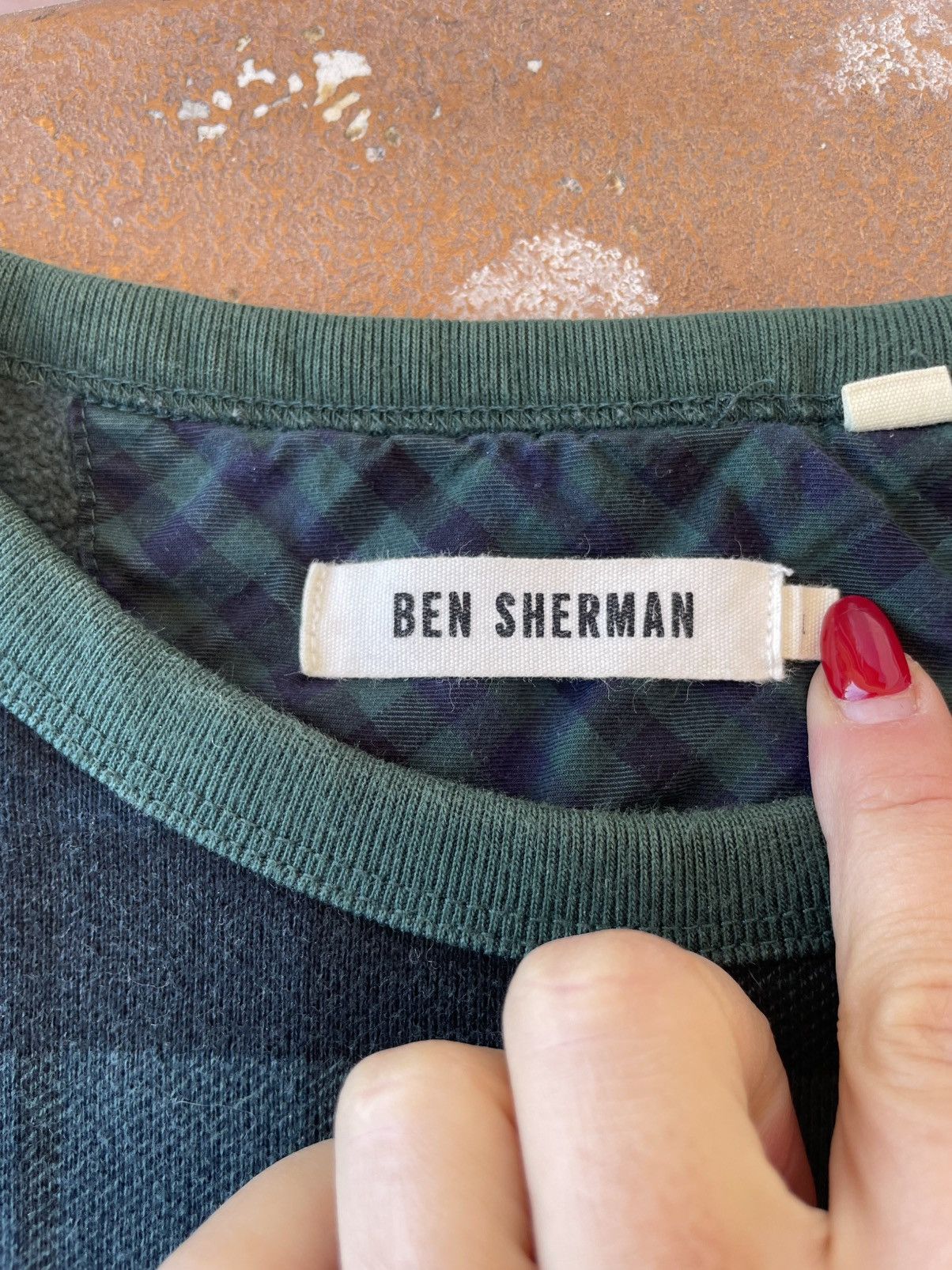 Ben Sherman × Zara Ben Sherman green and black plaid crewneck sweater pullover Size US M / EU 48-50 / 2 - 4 Thumbnail