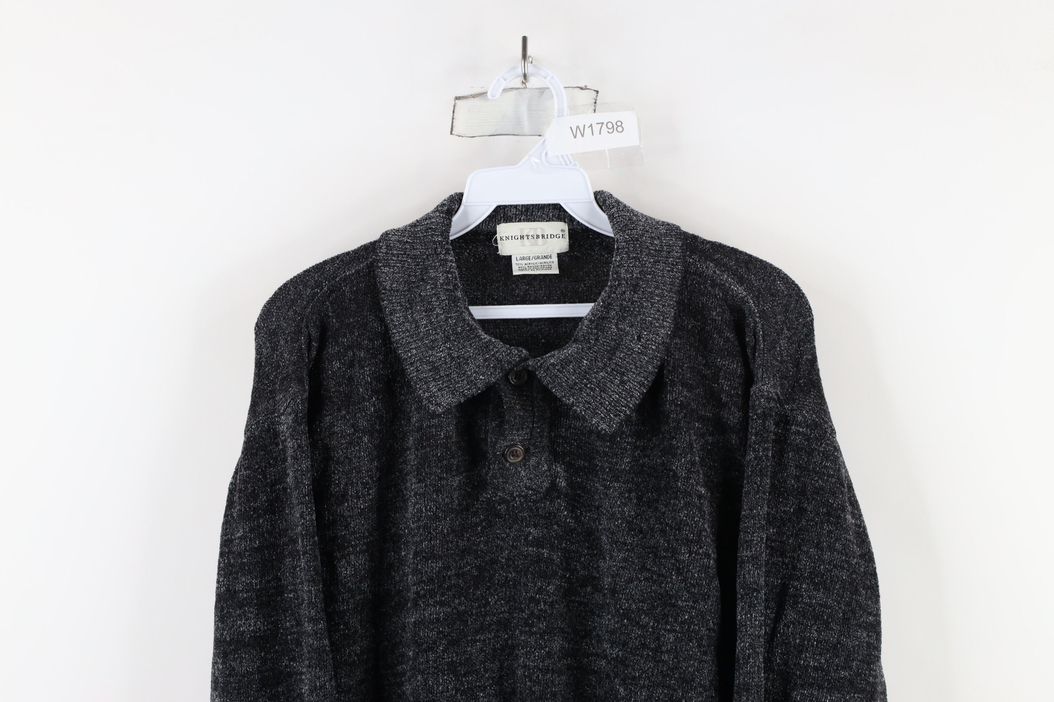 Vintage Vintage 90s Streetwear Fleece Collared Pullover Sweater Gray Size US L / EU 52-54 / 3 - 2 Thumbnail