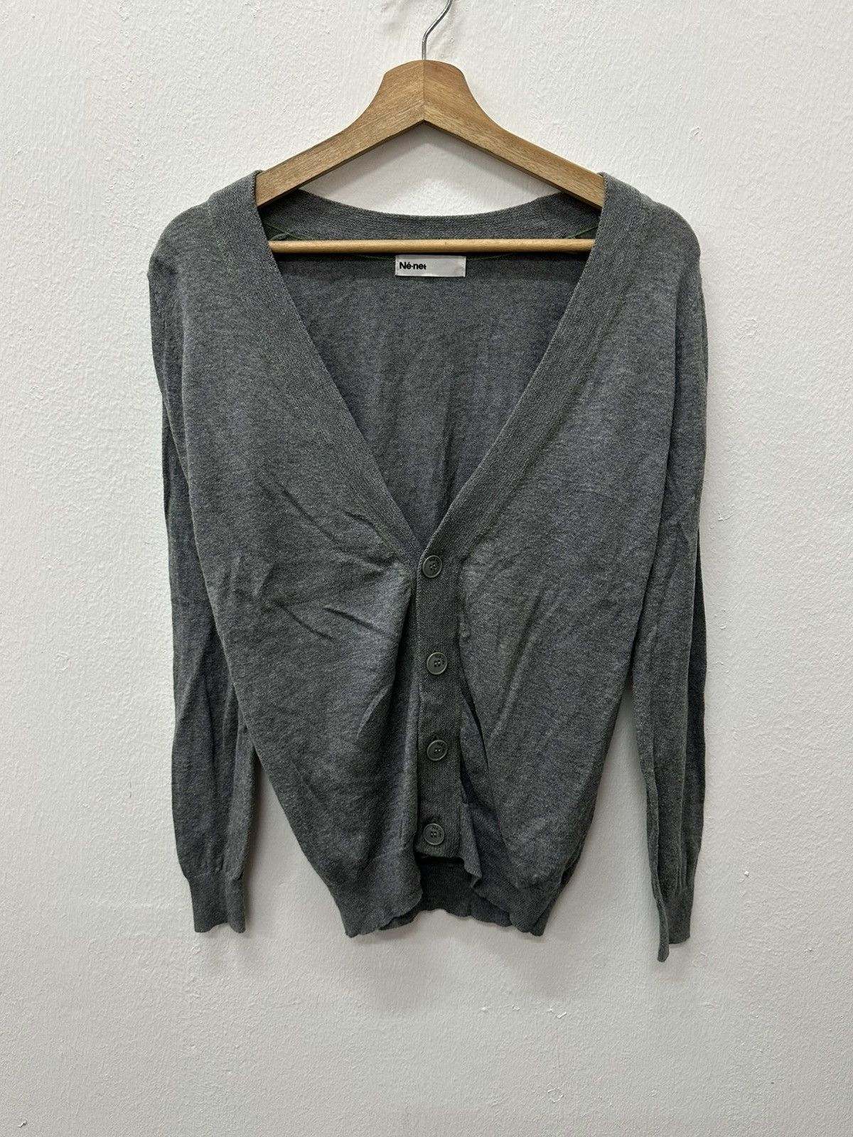Issey Miyake Issey Miyake Ne-Net Grey Button Cardigan Knitted Size US S / EU 44-46 / 1 - 2 Thumbnail