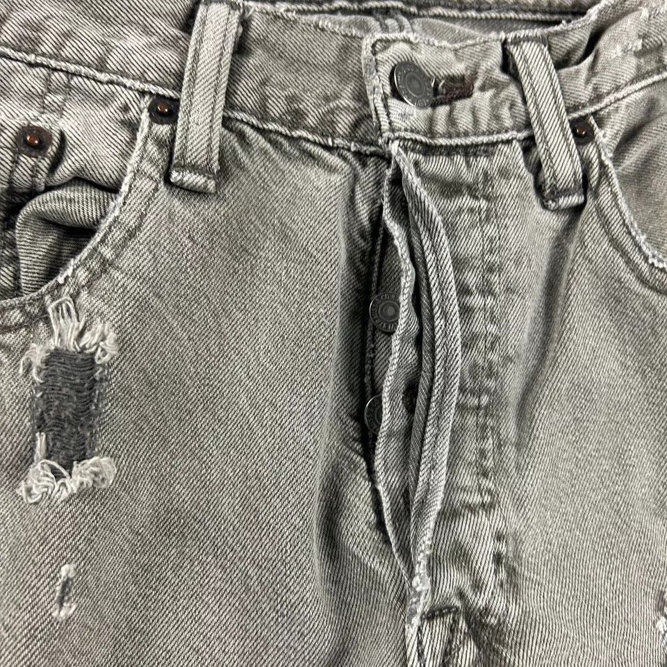 Levi's Levi's Jeans Mens 29x32 Gray Denim 501 CT Skinny Distressed Size US 29 - 4 Thumbnail