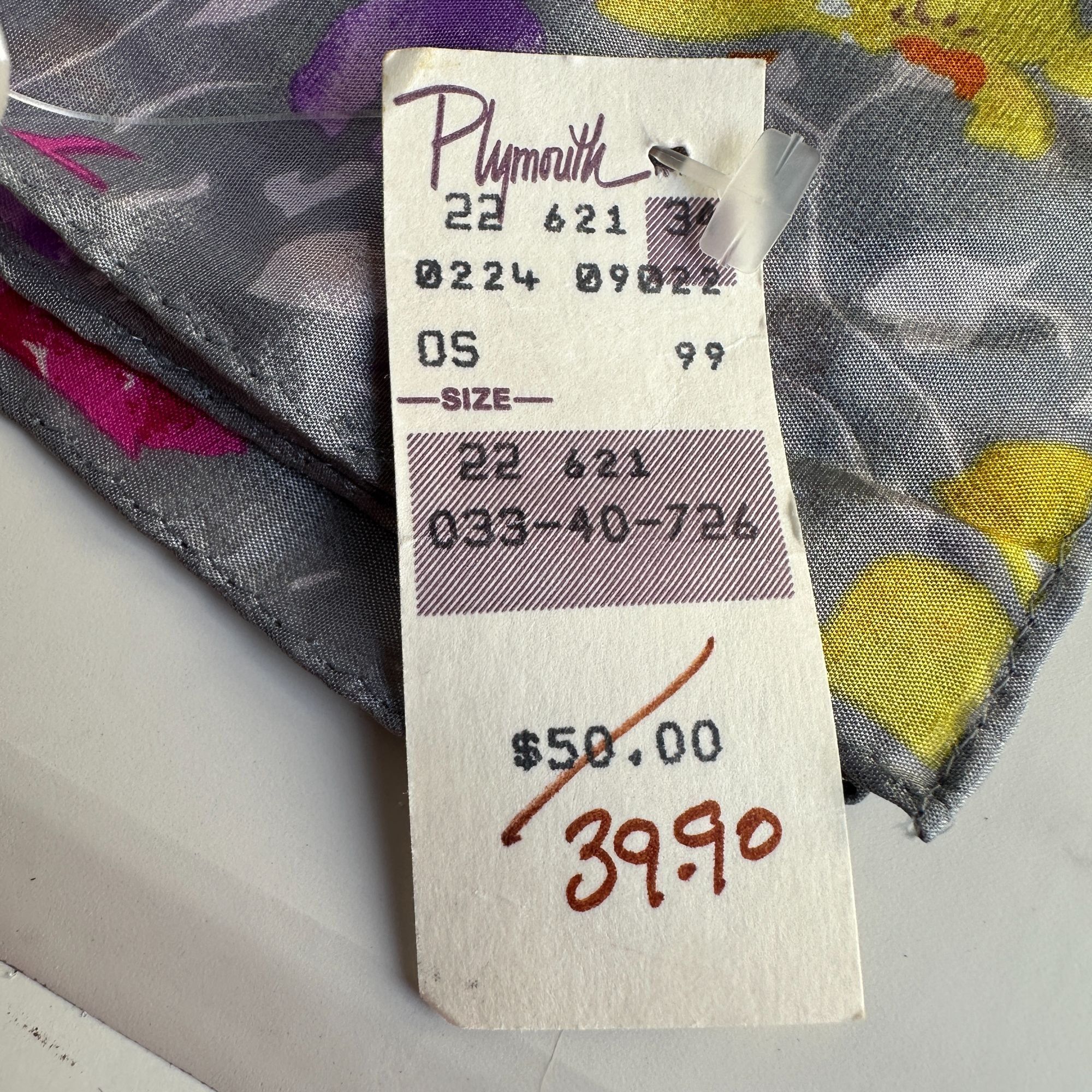 Bill Blass Bill Blass Silk Scarf, Gray Floral Square, 27x27, Vintage Ba Size ONE SIZE - 6 Thumbnail