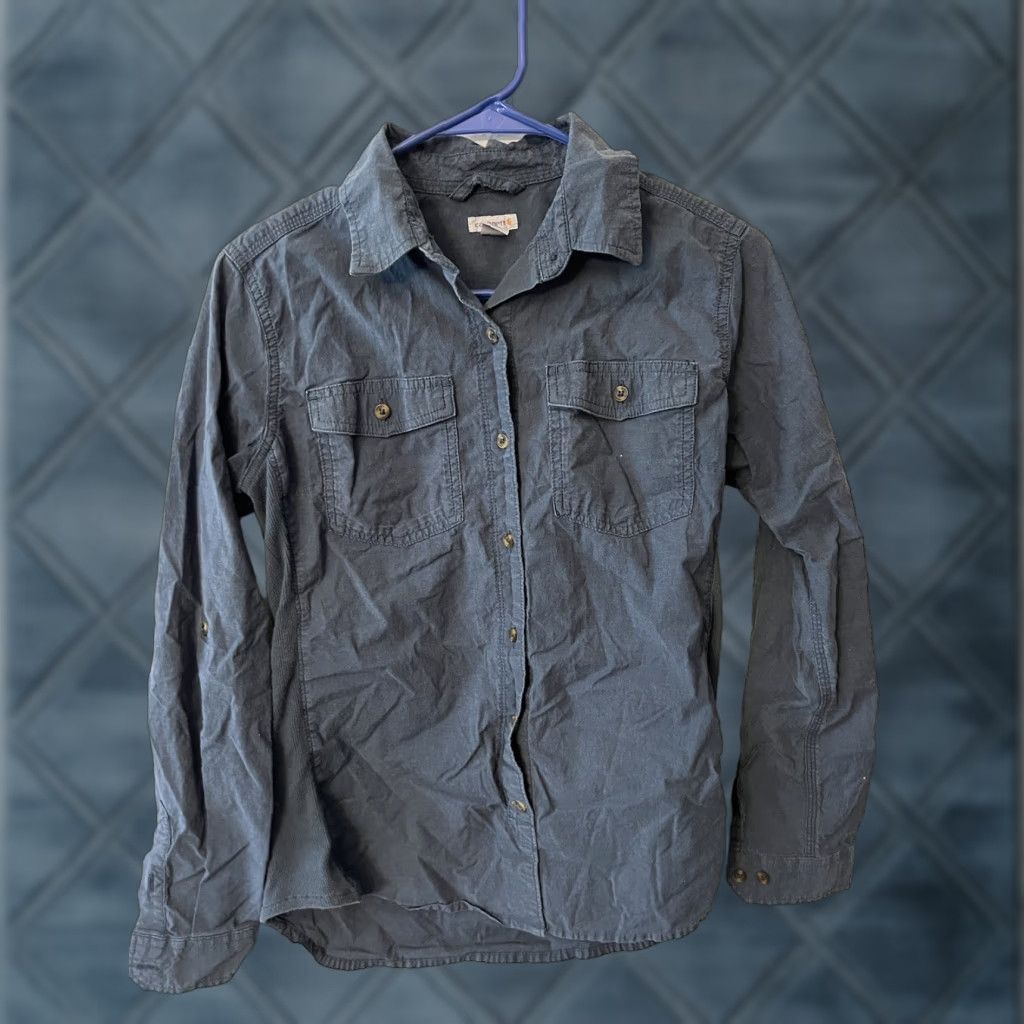 Carhartt VINTAGE Carhartt Women's Rugged Flex Bozeman Shirt S Blue Casual Button Up Long Sleeve Cotton Size S / US 4 / IT 40 - 1 Thumbnail