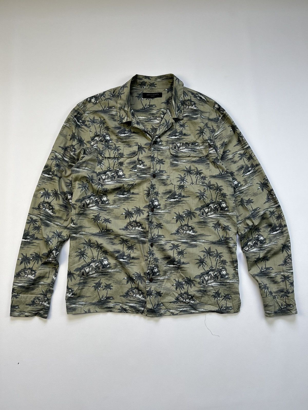 Allsaints Allsaints Marooned Hawaiian Floral Cotton & Viscose Shirt Size US L / EU 52-54 / 3 - 1 Thumbnail