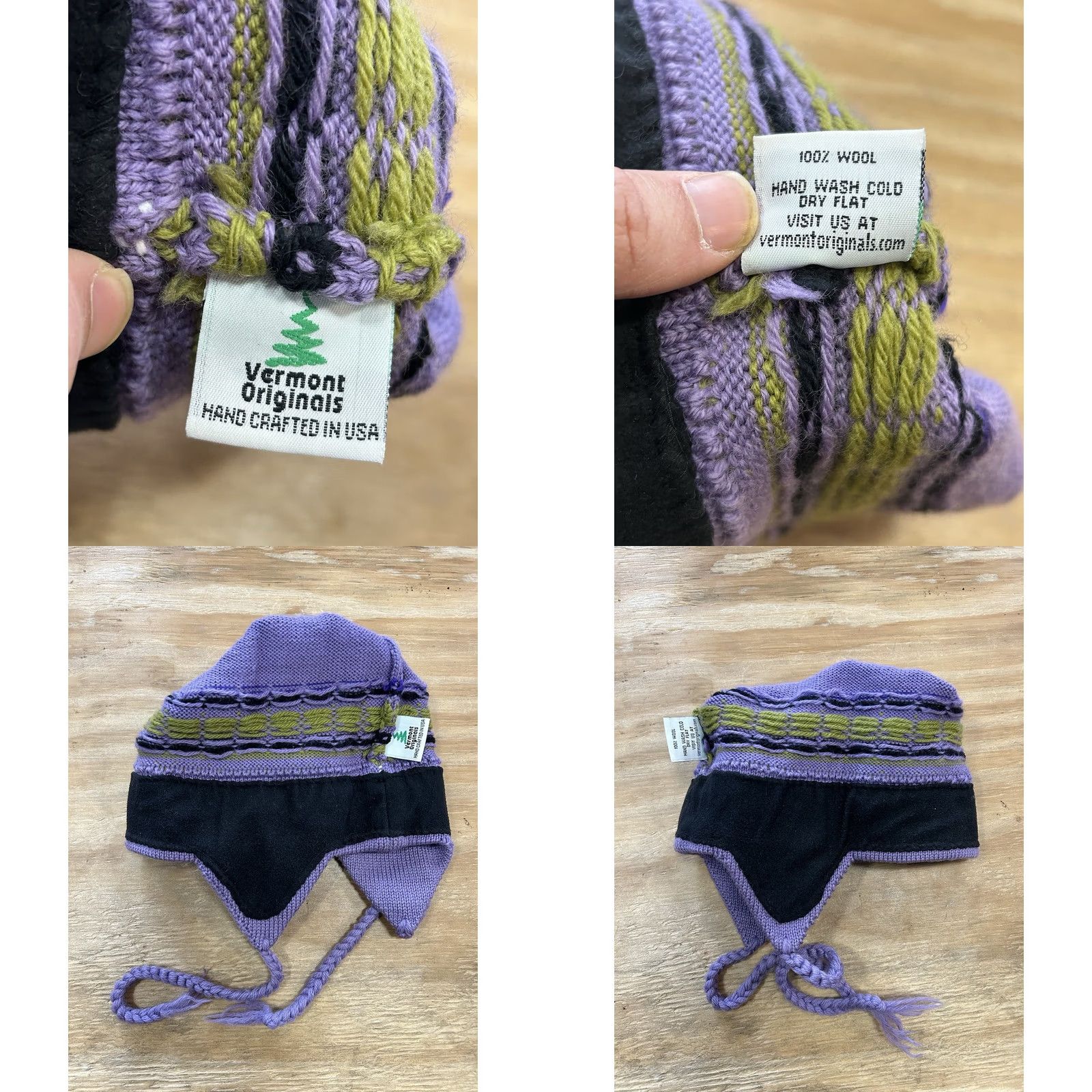 Vintage VINTAGE Vermont Originals Wool Beanie Hat Skiing Snowboarding Ski Snowboard Purple Green Black Size ONE SIZE - 8 Thumbnail