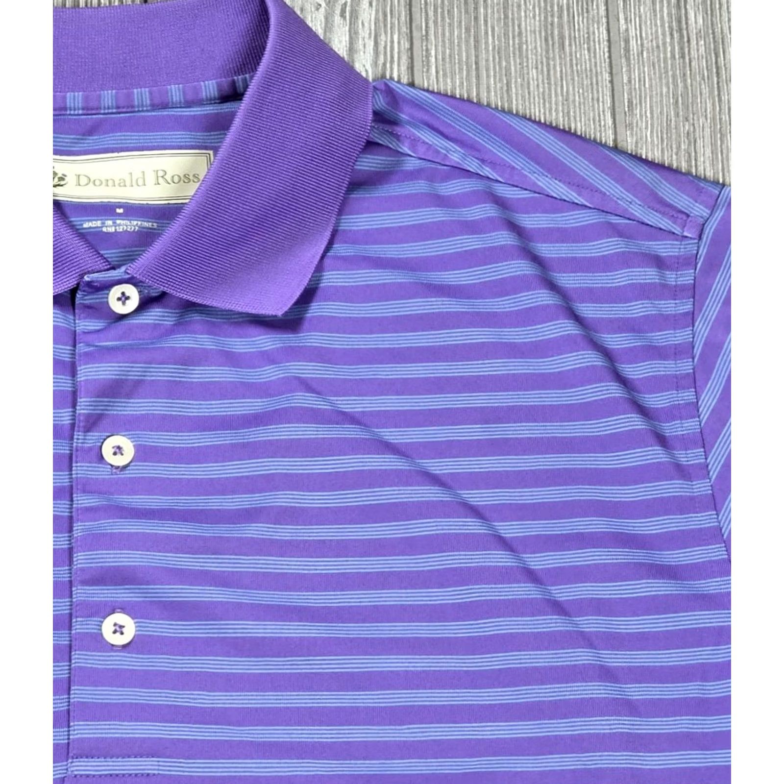 Vintage Donald Ross Performance Polo Mens M Purple Blue Stripe Golf 1909 Polo Shirt Size US M / EU 48-50 / 2 - 3 Thumbnail
