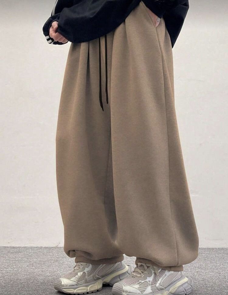 Japanese Brand Wide-Leg Baggy Fleece Sweatpants Oversized Joggers Size US 32 / EU 48 - 1 Thumbnail