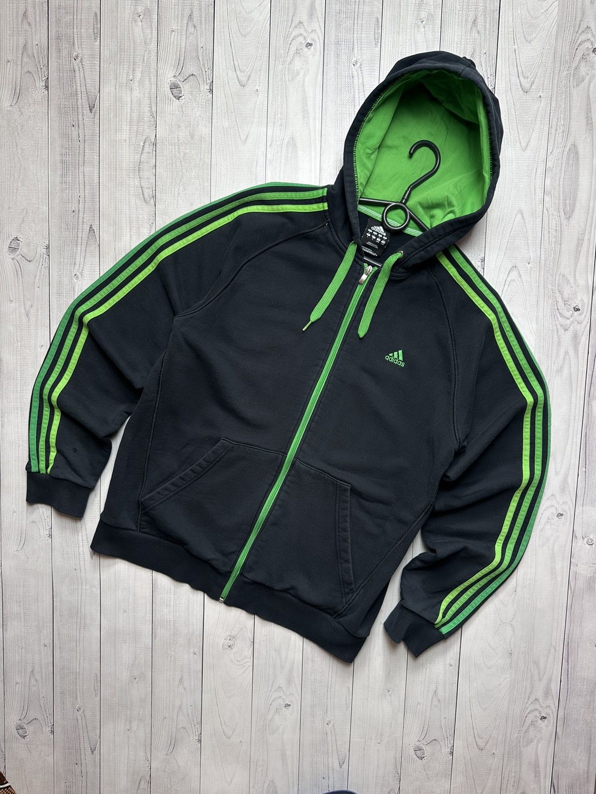 トップス Vintage adidas Foodie Vintage Adidas Silver and Turquoise Hooded Tracksuit Top