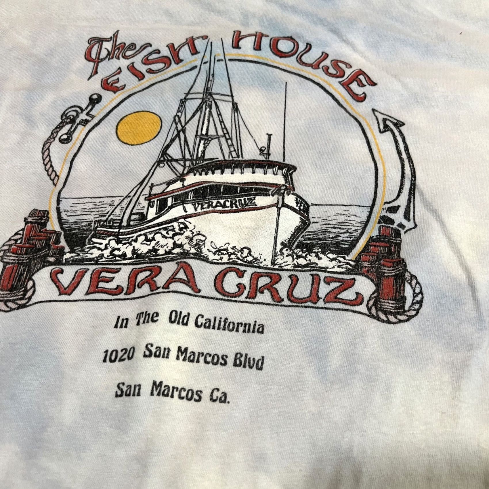 Vintage VINTAGE The Fish House Vera Cruz Men’s XL Single Stitch San Marcos White Cotton Graphic Tee Shirt Mens 1980s Size US XL / EU 56 / 4 - 4 Thumbnail
