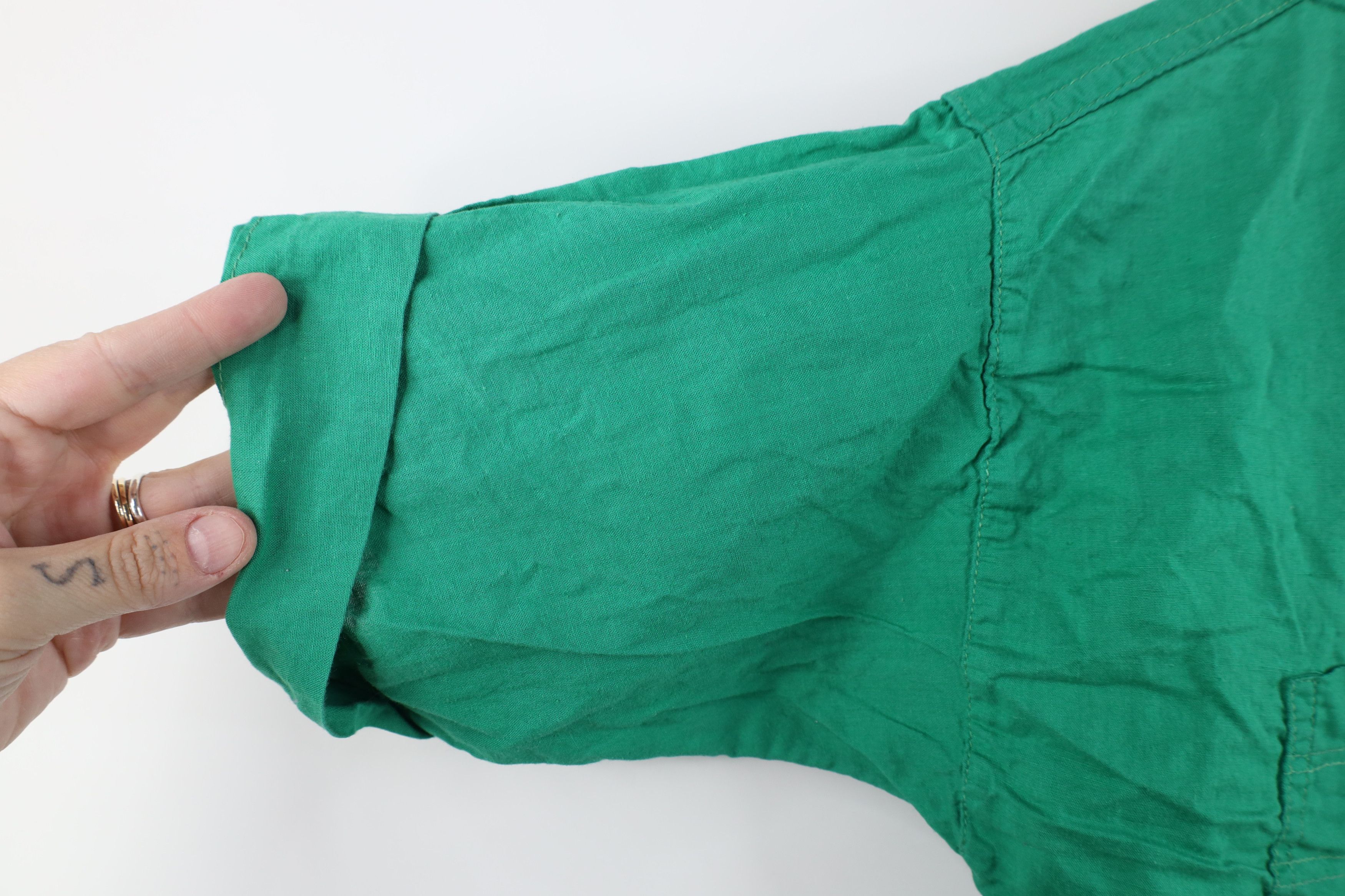 Vintage Vintage 90s Streetwear Baggy Front Back Button Shirt Green Size L / US 10 / IT 46 - 4 Thumbnail