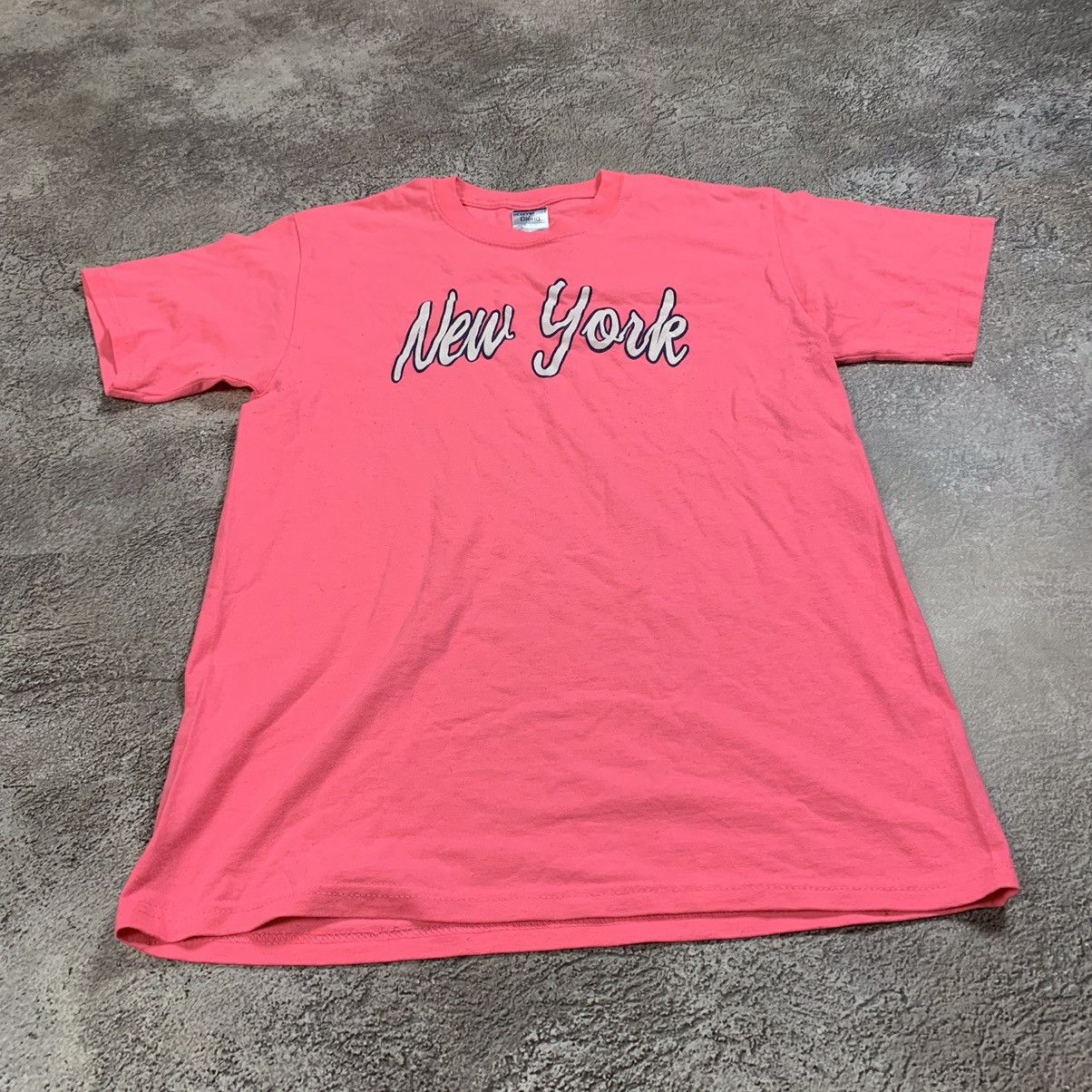 Vintage Vintage Y2K New York Graphic Tee Pink Streetwear 90s Baggy M Size US M / EU 48-50 / 2 - 2 Thumbnail