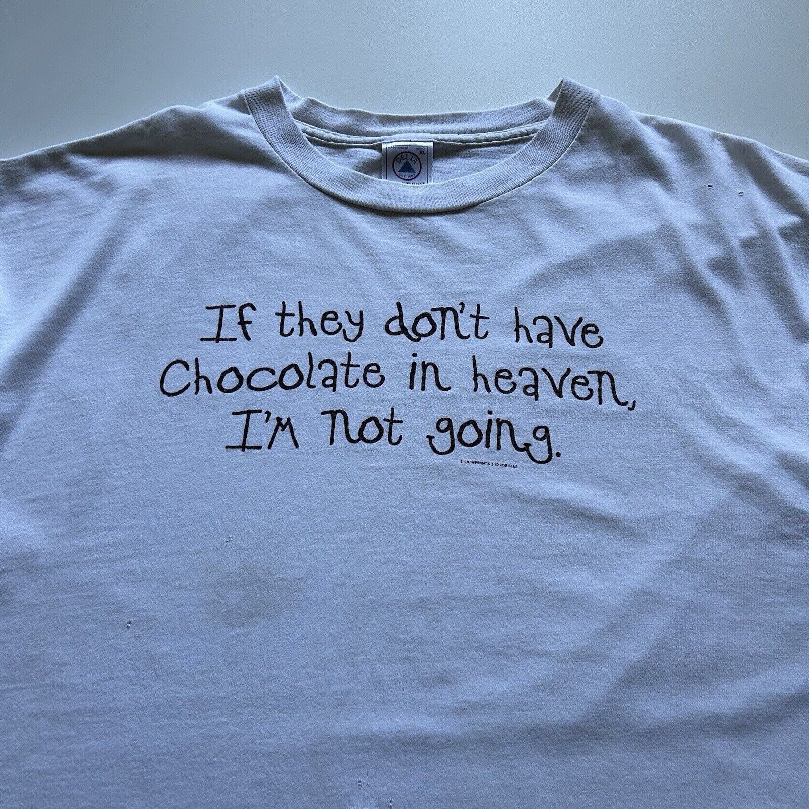 Vintage Vintage Y2K Chocolate In Heaven Shirt XL Funny Words Graphic Size US XL / EU 56 / 4 - 2 Thumbnail