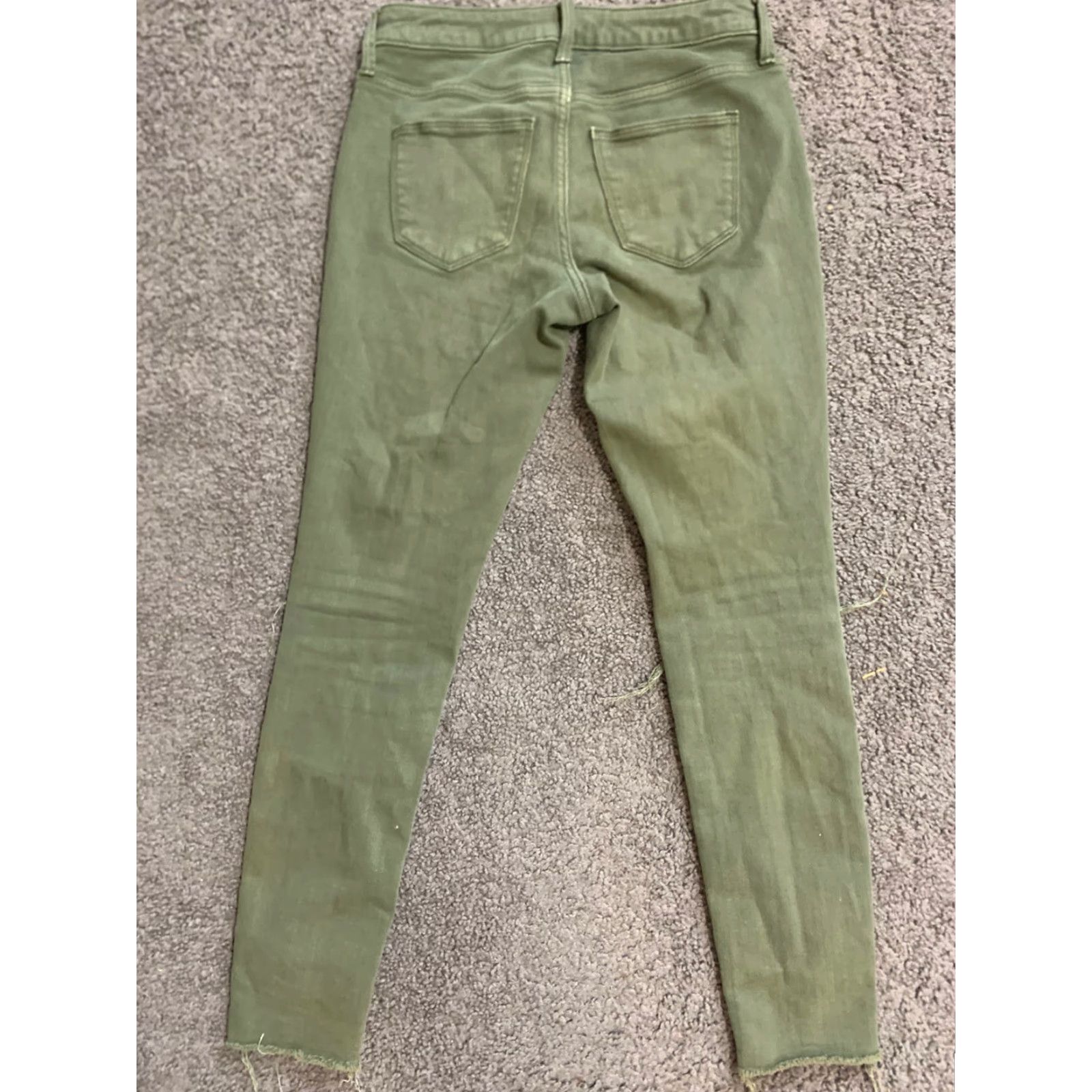 Vintage Women's Mid-Rise Jeans with Knee Slit Full Jeggings - Universal Thread - 2/26R - Green - Size 6 - Regular - 28in Inseam - Womens Size 28" / US 6 / IT 42 - 5 Thumbnail
