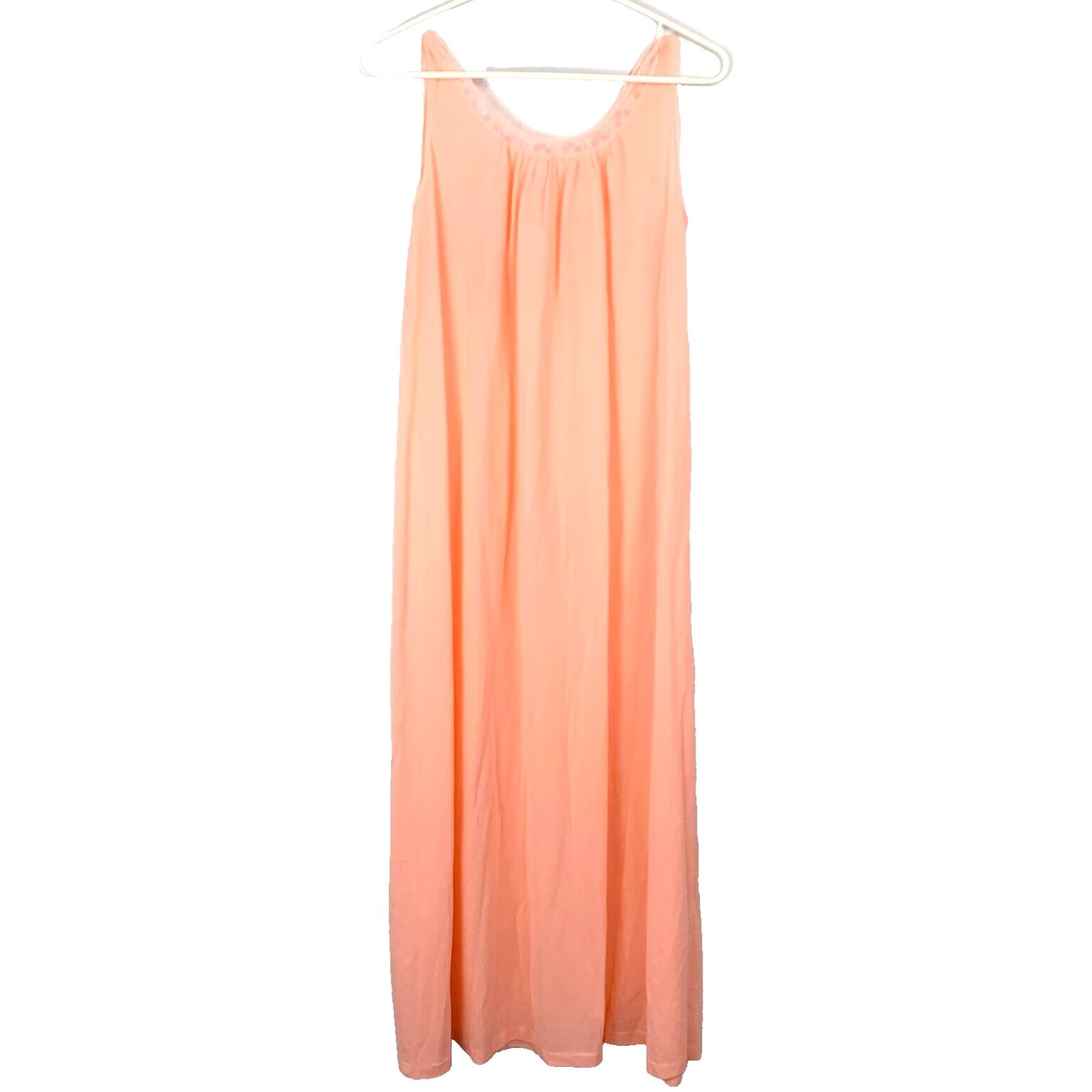 Vintage VINTAGE Lorraine Peach Lace Semi-Sheer Nylon Sleeveless Nightgown Medium Size ONE SIZE - 3 Thumbnail