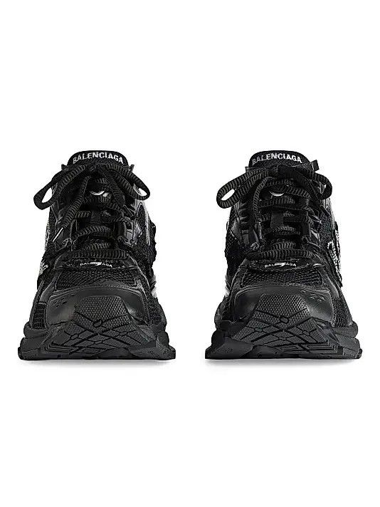 Balenciaga o1w1db10426 Runner Sneakers with Rhinestones in Black Size US 6 / IT 36 - 4 Thumbnail