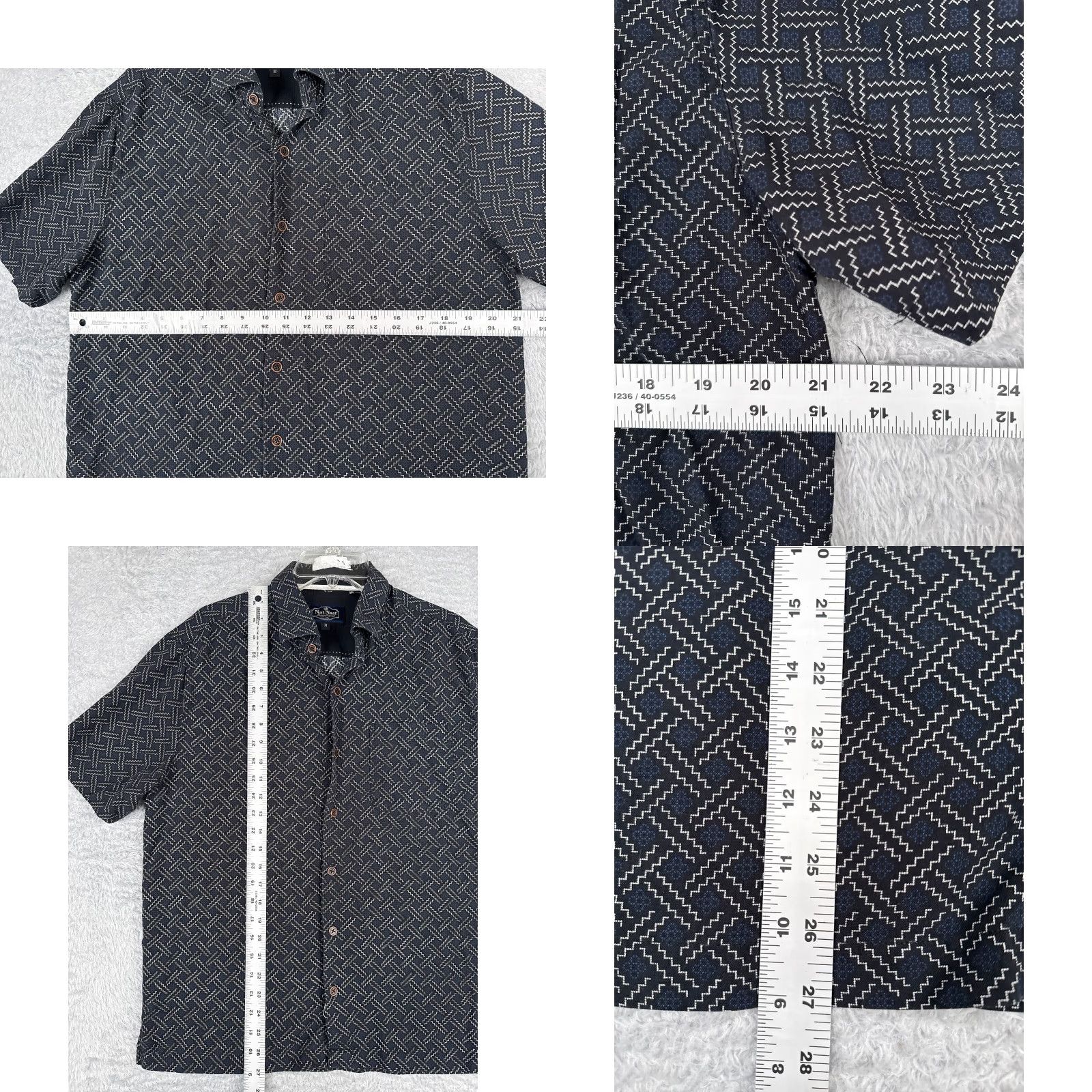 Nat Nast Nat Nast Shirt Adult Medium Blue Basketweave Silk Blend 60s Style Button Pocket Size US M / EU 48-50 / 2 - 8 Thumbnail