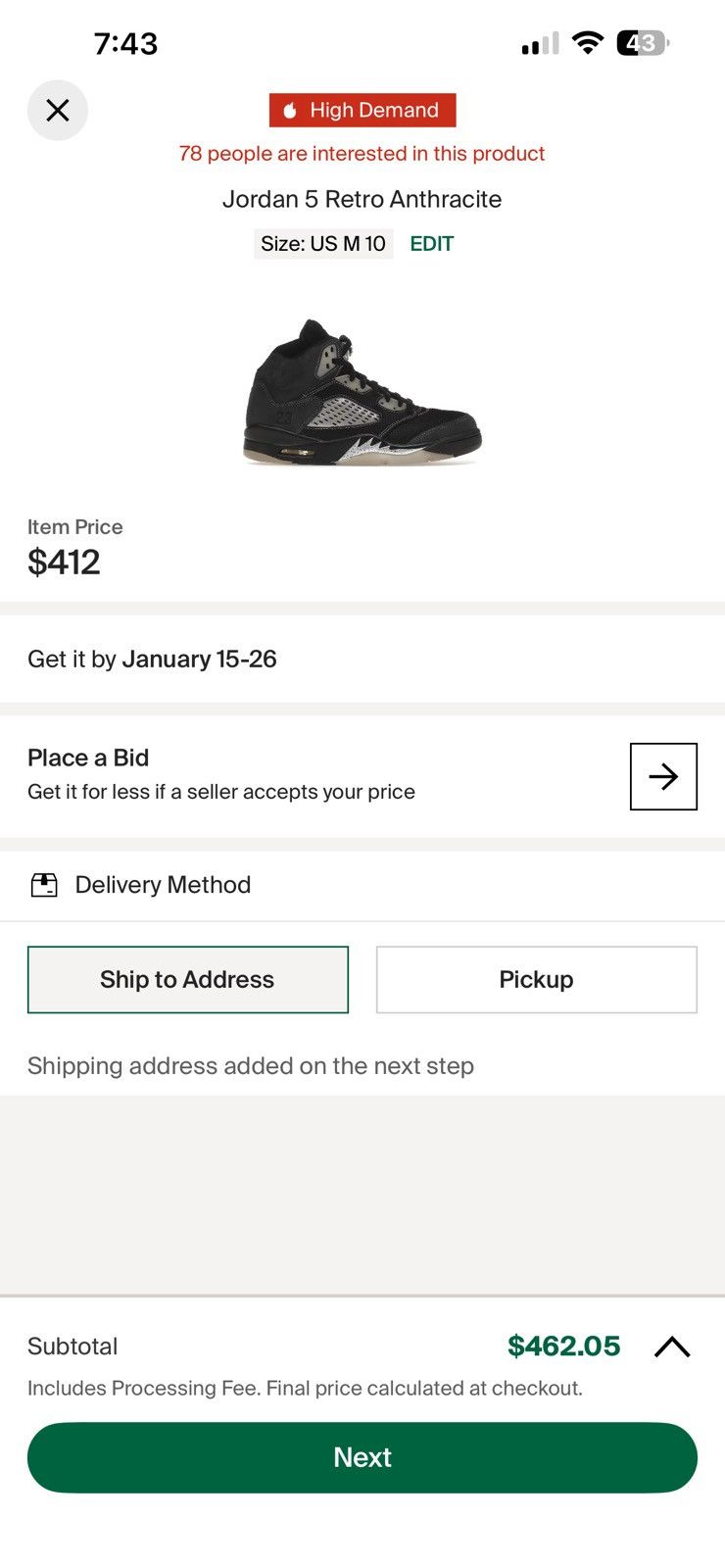 Jordan Brand Jordan 5 Retro Size US 10 / EU 43 - 13 Thumbnail
