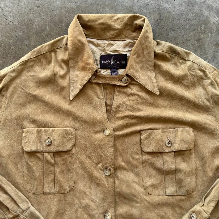 Ralph Lauren Purple Label Vintage Purple Label Ralph Lauren Suede Western Button Shirt Size US L / EU 52-54 / 3 - 2 Thumbnail
