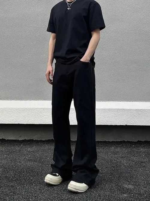 Jean Black Wide Leg Pants Size US 32 / EU 48 - 1 Thumbnail