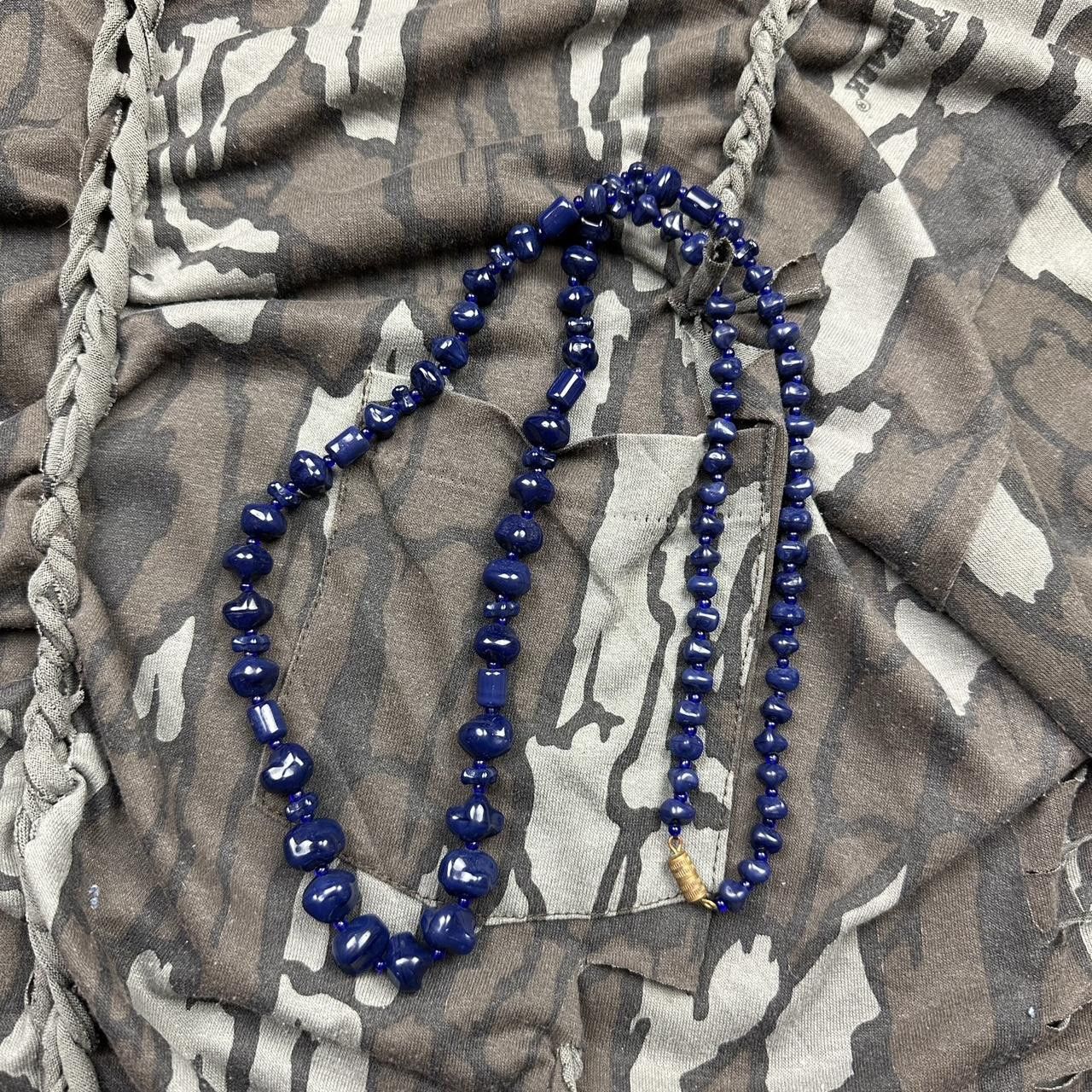 Jewelry Long Blue Chunky Beaded Necklace Size ONE SIZE - 4 Thumbnail