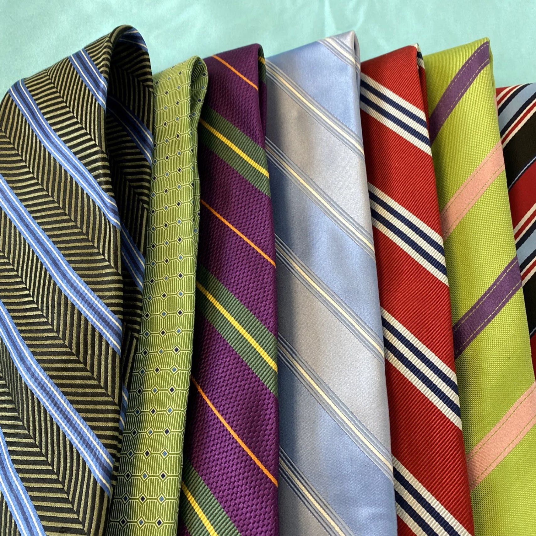 Club Room Mix Brands Lot of 8 Mens Ties - Club Room / Jos A Bank - Silk - Striped Pattern - Multicolor - Classic Width - 100% Silk - Men Size ONE SIZE - 5 Thumbnail