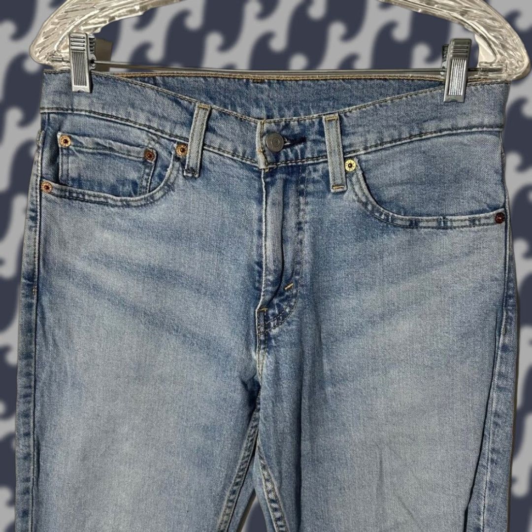 Levi's Levis 512 Slim Taper Jeans Mens W31 L32 Light Wash Distressed Blue Denim Size US 31 - 1 Thumbnail