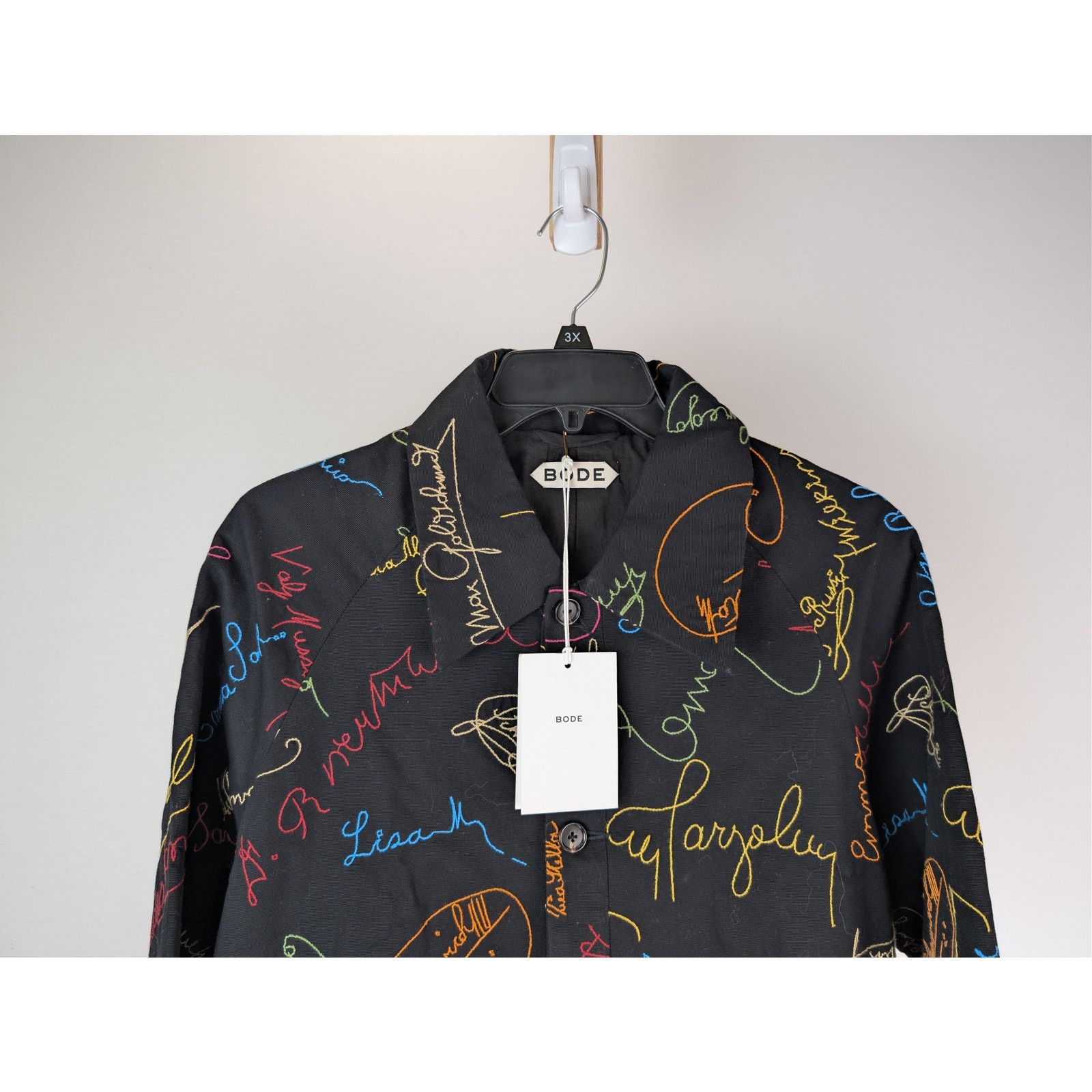 Bode o1rshd1 Signature Scrawl Coat in Black/Multicolor Size US M / EU 48-50 / 2 - 3 Thumbnail