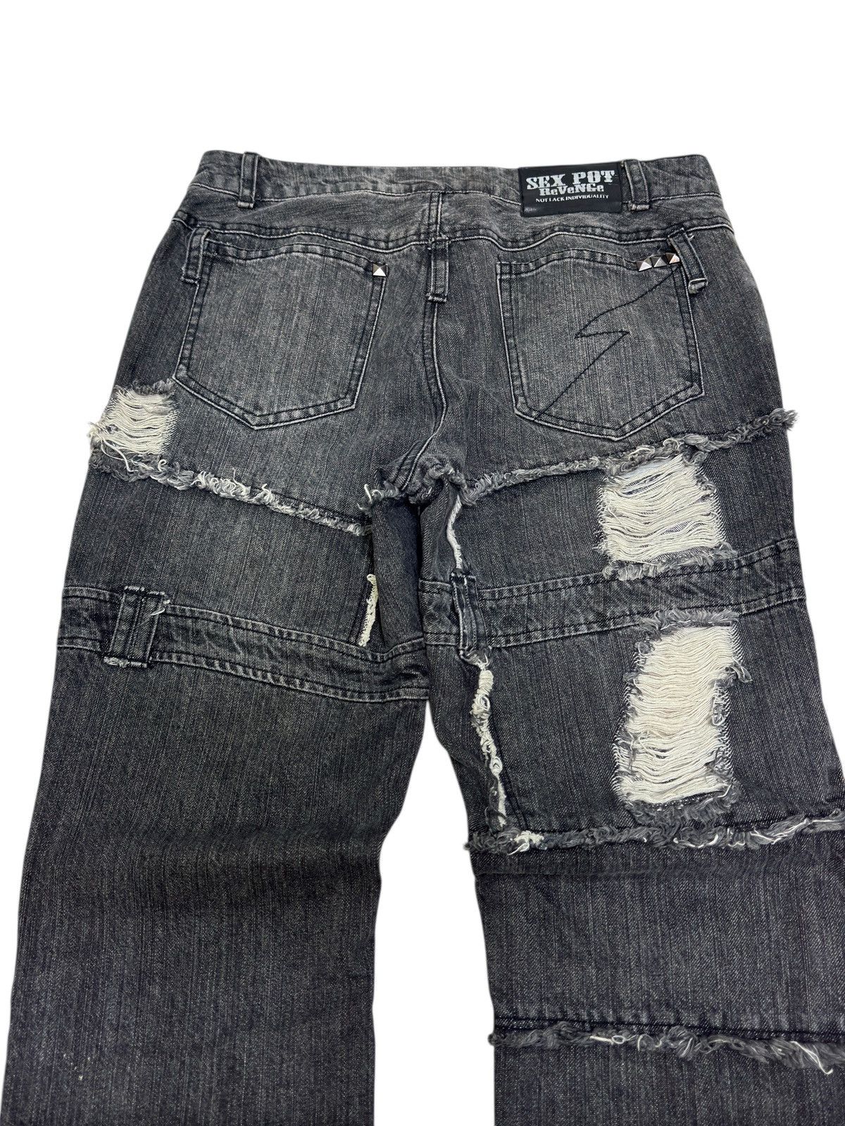 Hysteric Glamour Sex Pot Revenge Heavy Distressed Jeans – Harajuku Punk Style Size US 29 - 10 Thumbnail