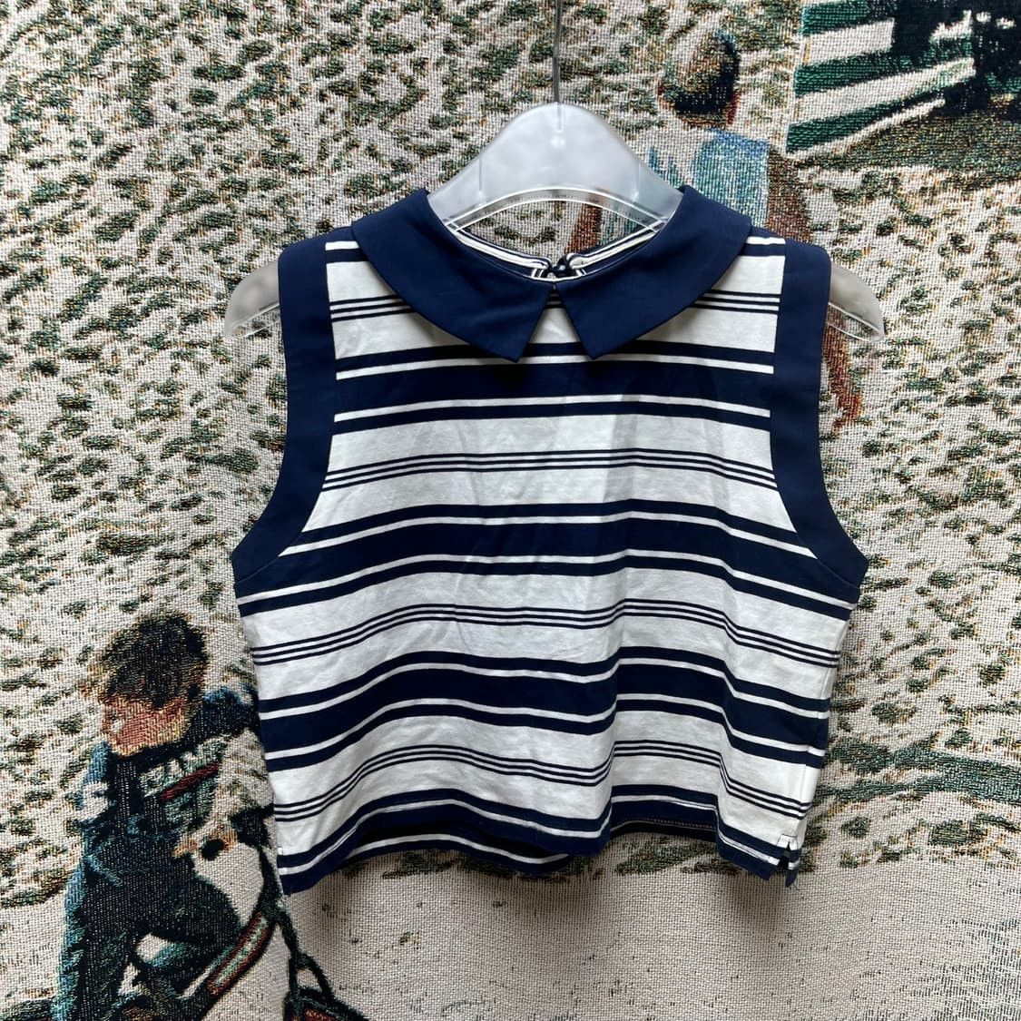 Vintage Striped neck cuff sleeveless Size ONE SIZE - 3 Thumbnail