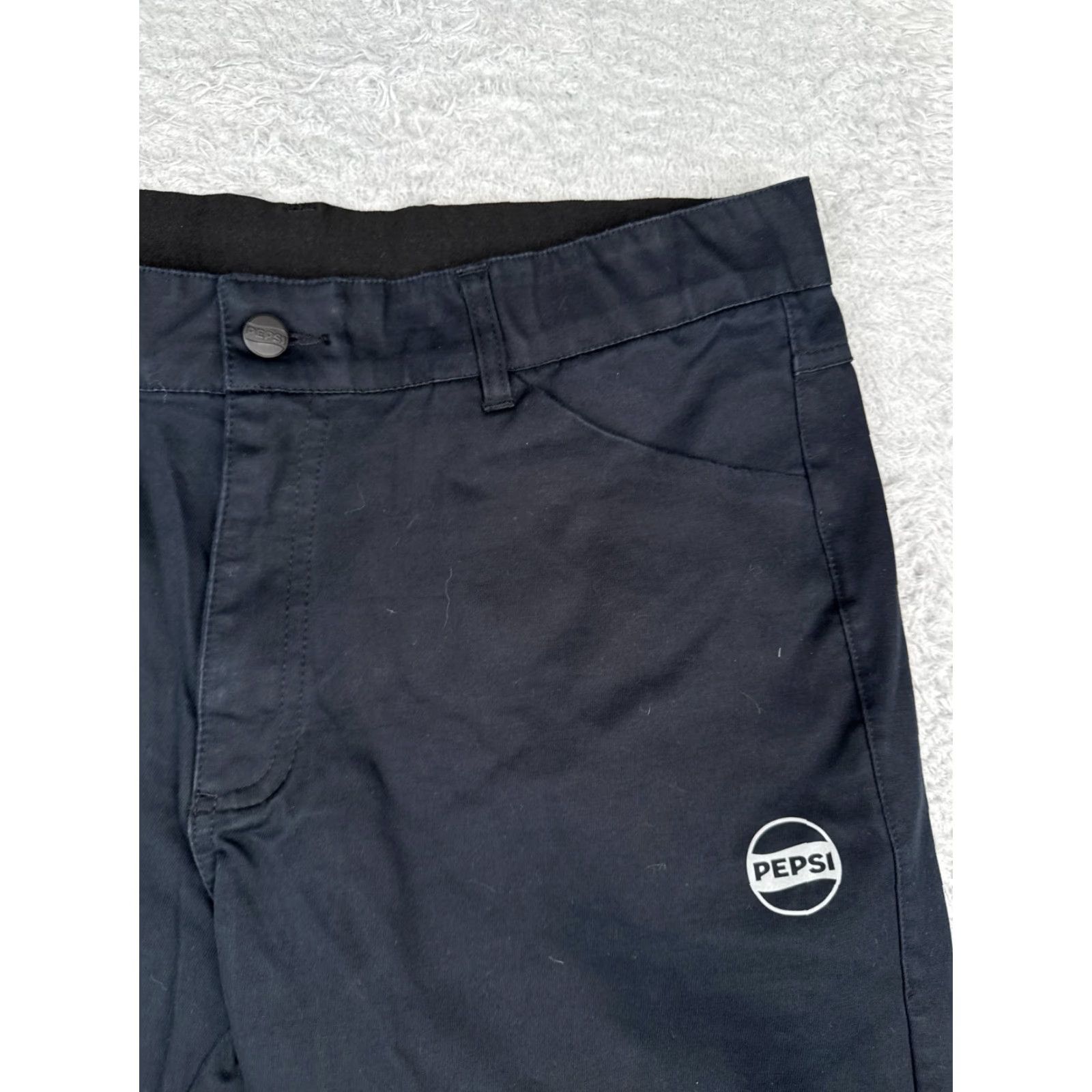 Vintage Pepsi PM-SHORT Cotton Blend Uniform Shorts Adult 38 Black Blue Pockets Men Work 10" Size US 38 / EU 54 - 5 Thumbnail