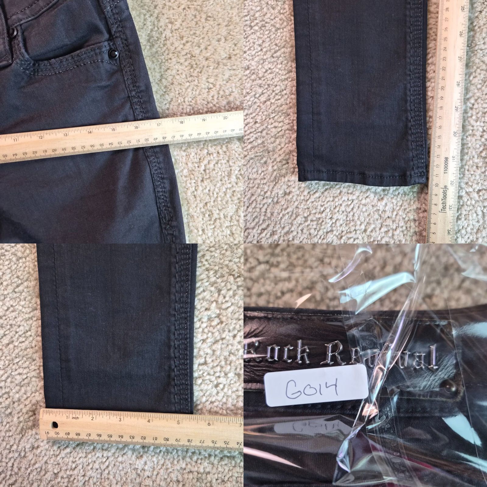 Vintage Rock Revival Betty Jeans Womens Sz 27 Black Easy Skinny Button Flap Pockets G014 Size 27" / US 4 / IT 40 - 9 Thumbnail