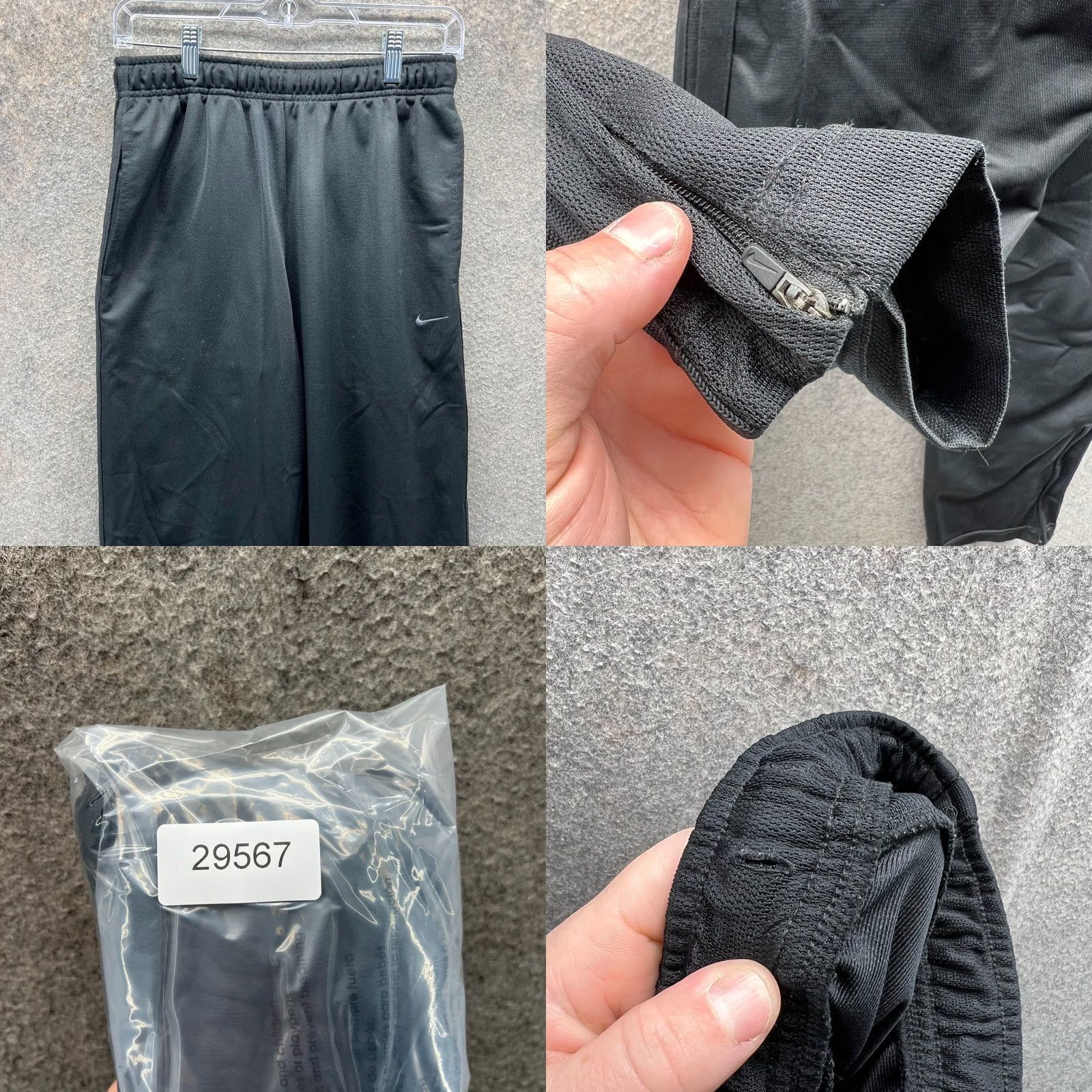 Nike VINTAGE Nike Pants Men XXL Black Athletic Swoosh Track Sweat Straight Y2K Nylon Size US 39 - 8 Thumbnail